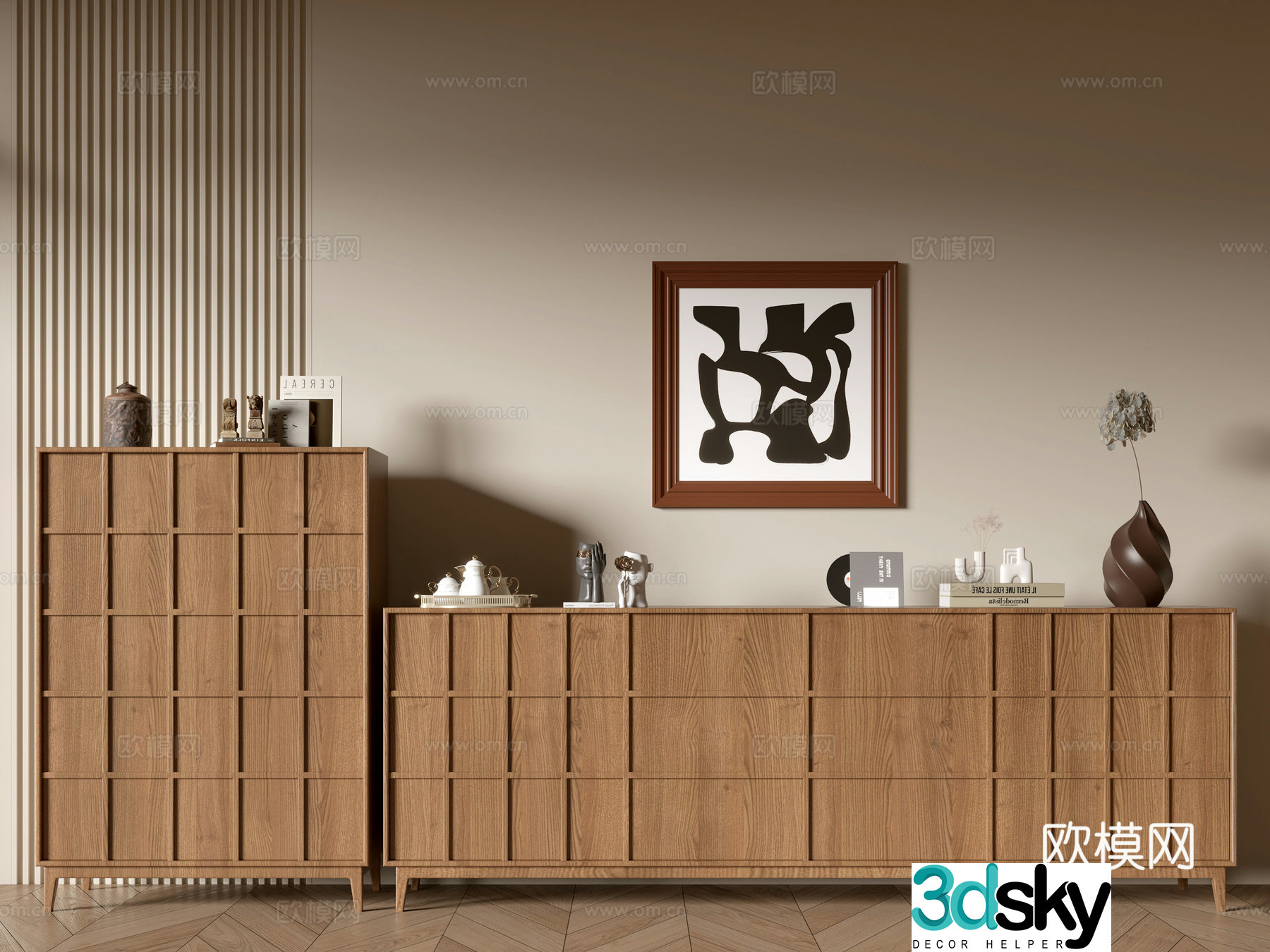Modern wood grain cabinet minimalist wind cabinet whole cabinet sideboard cabinet balcony cabinet storage cabinet 3d model