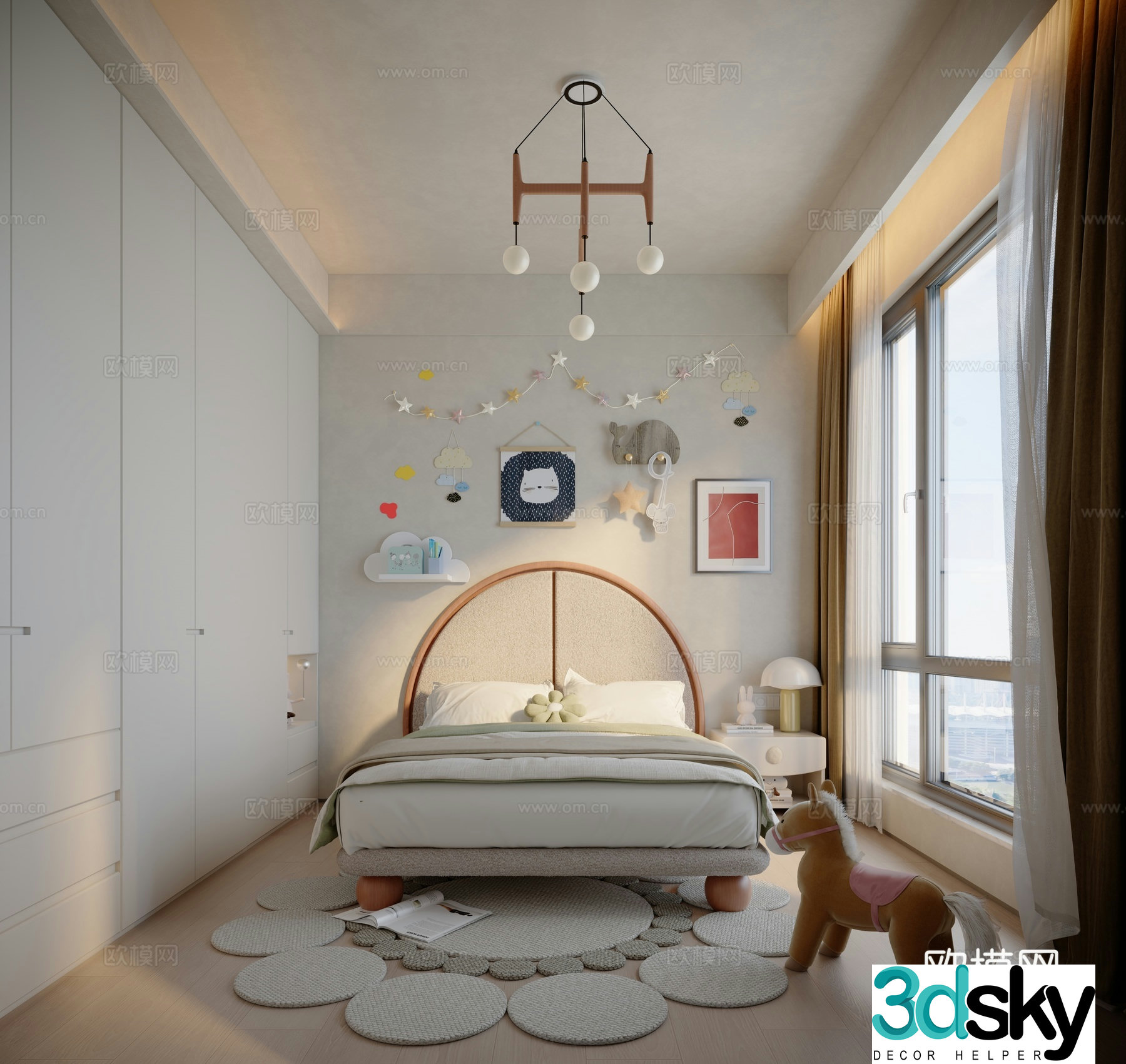 Modern cartoon children’s room 3d model