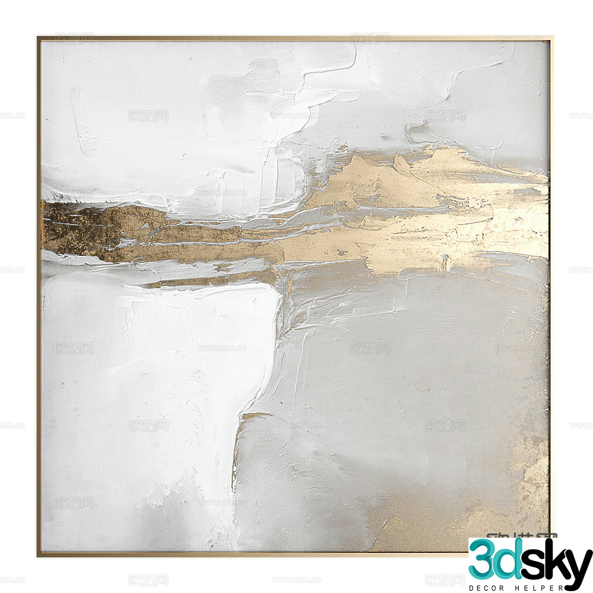 New Chinese style light luxury hanging painting 3D model