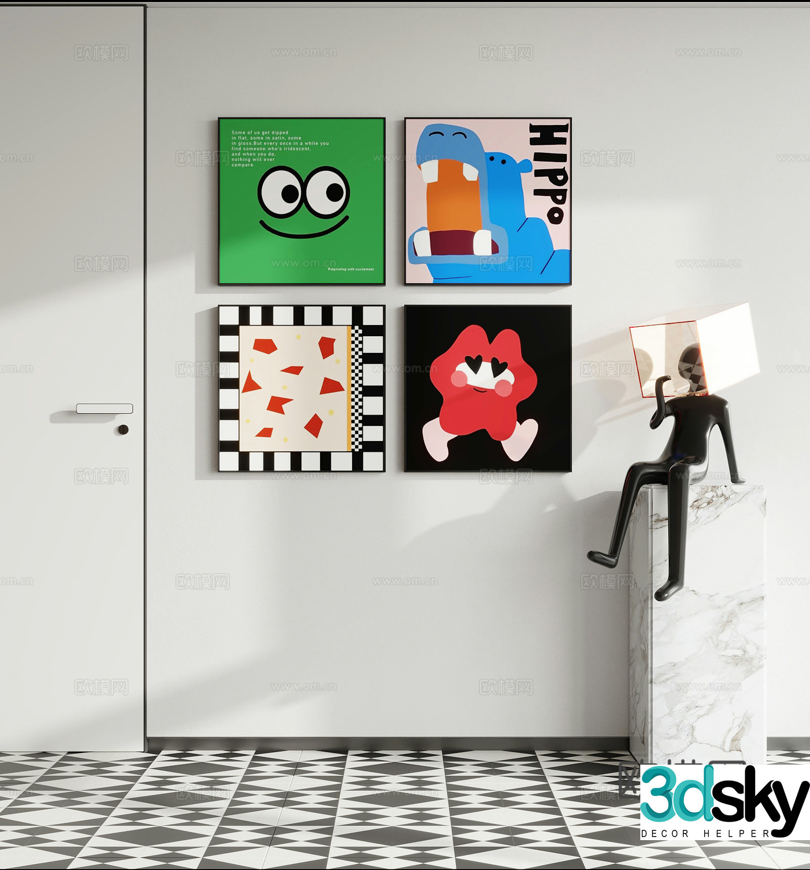 Dopamine ins style decoration painting 3d model