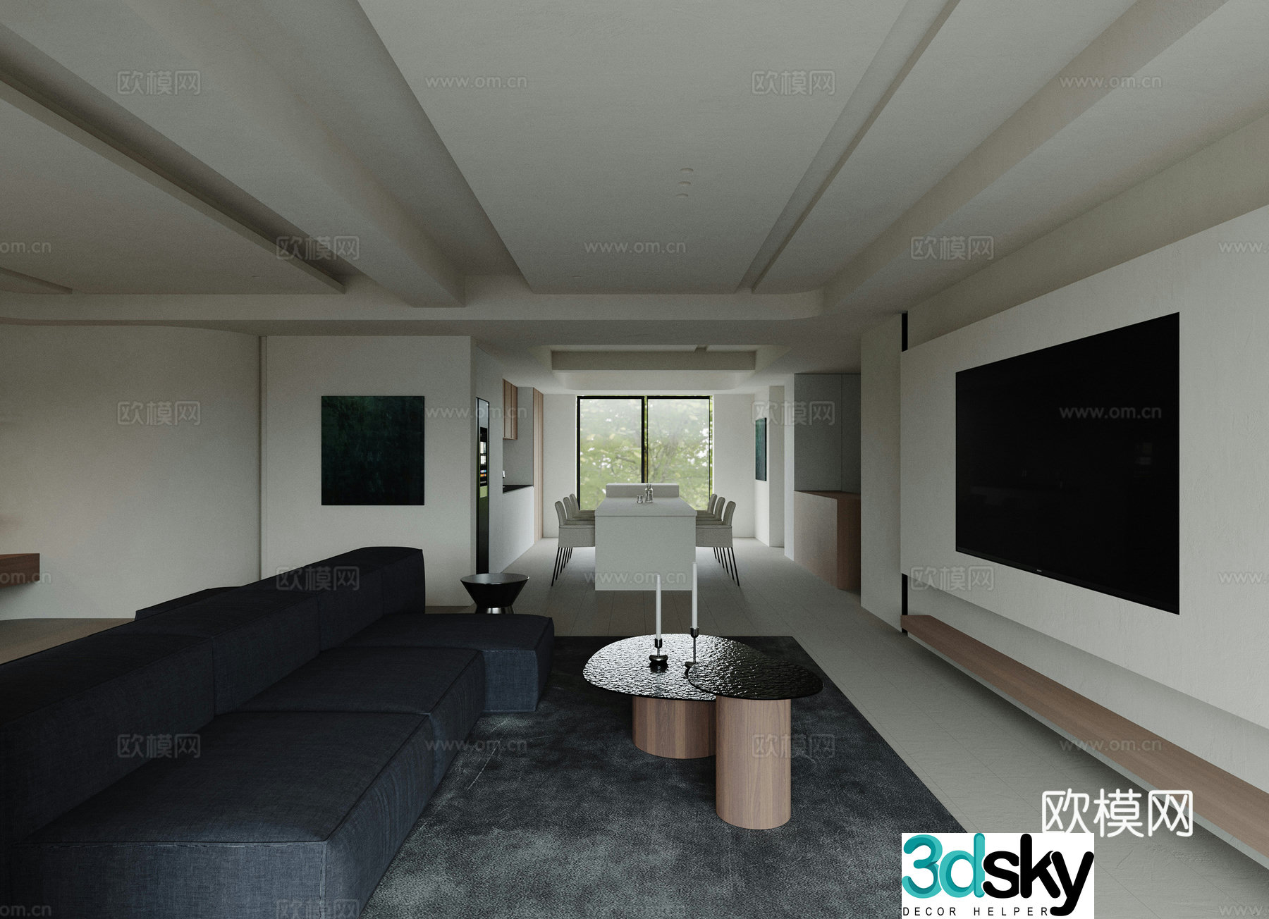 Modern Italian dining room 3d model