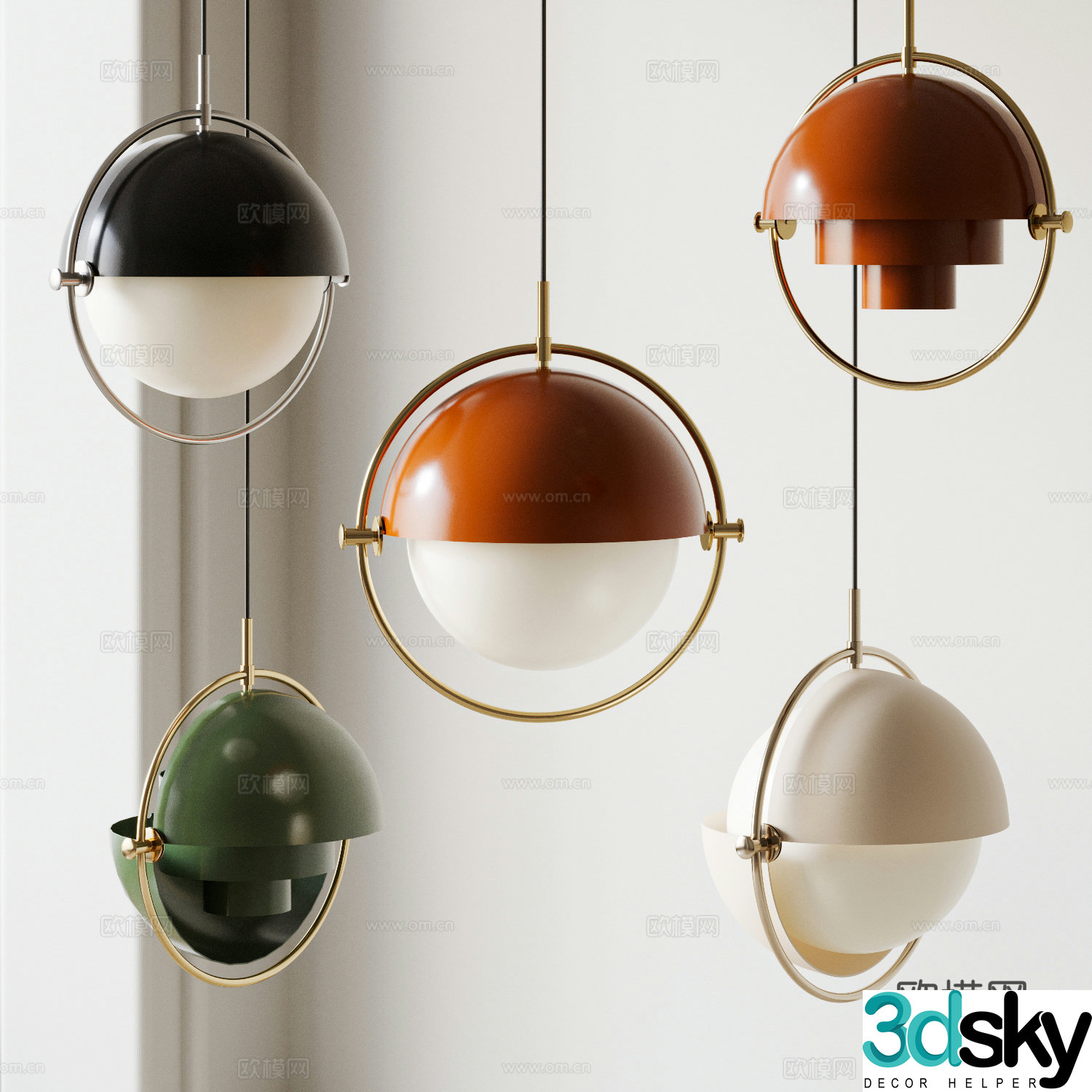 Nordic chandelier combination 3D model