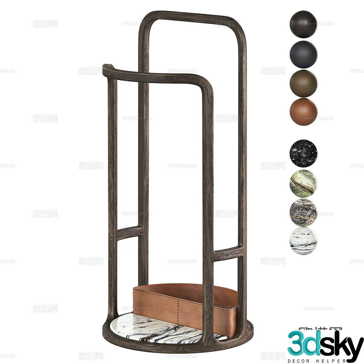 Nordic simple shelf storage shelf decorative clothes hanger 3d model