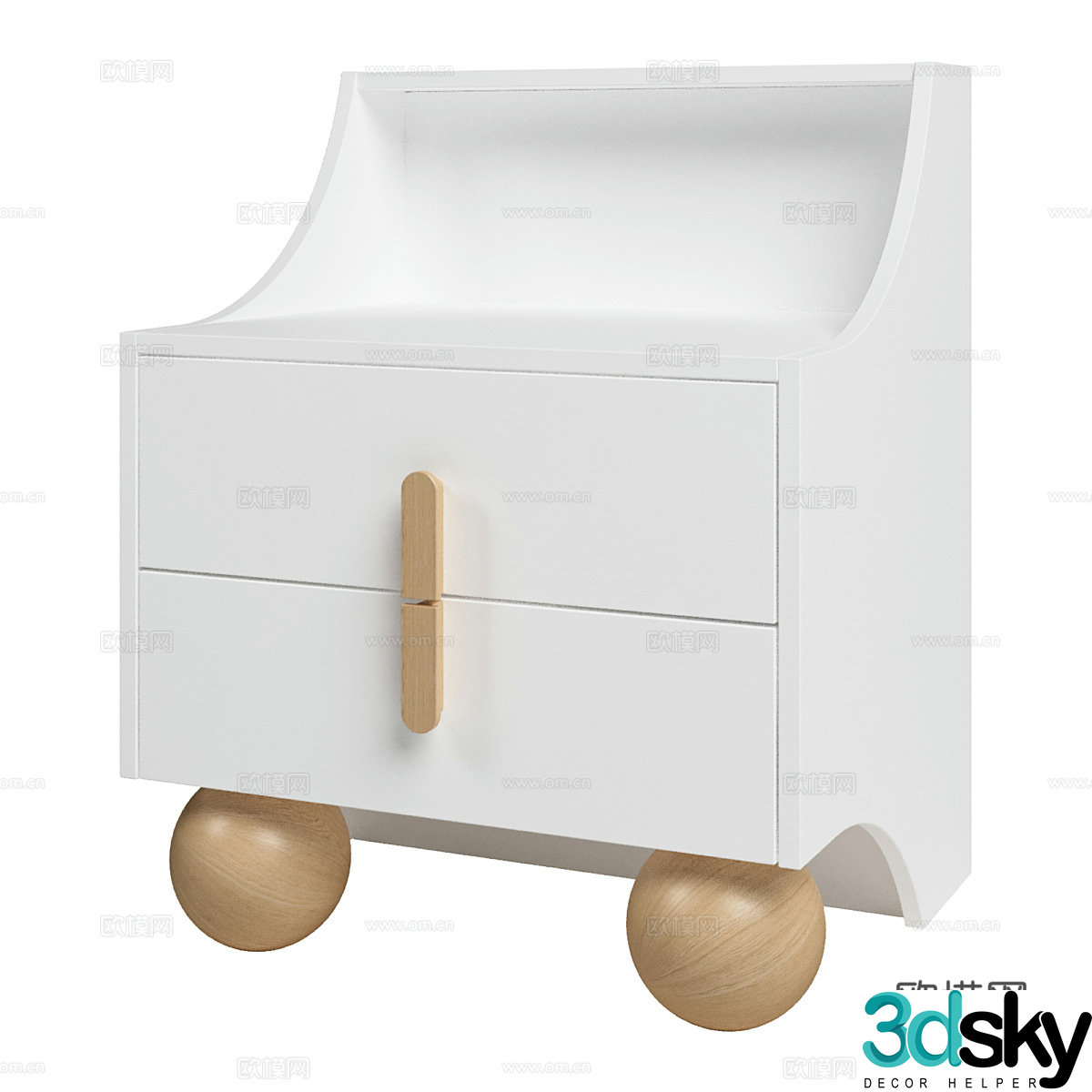 Nordic simple bedside table bedside table short cabinet decorative cabinet 3d model