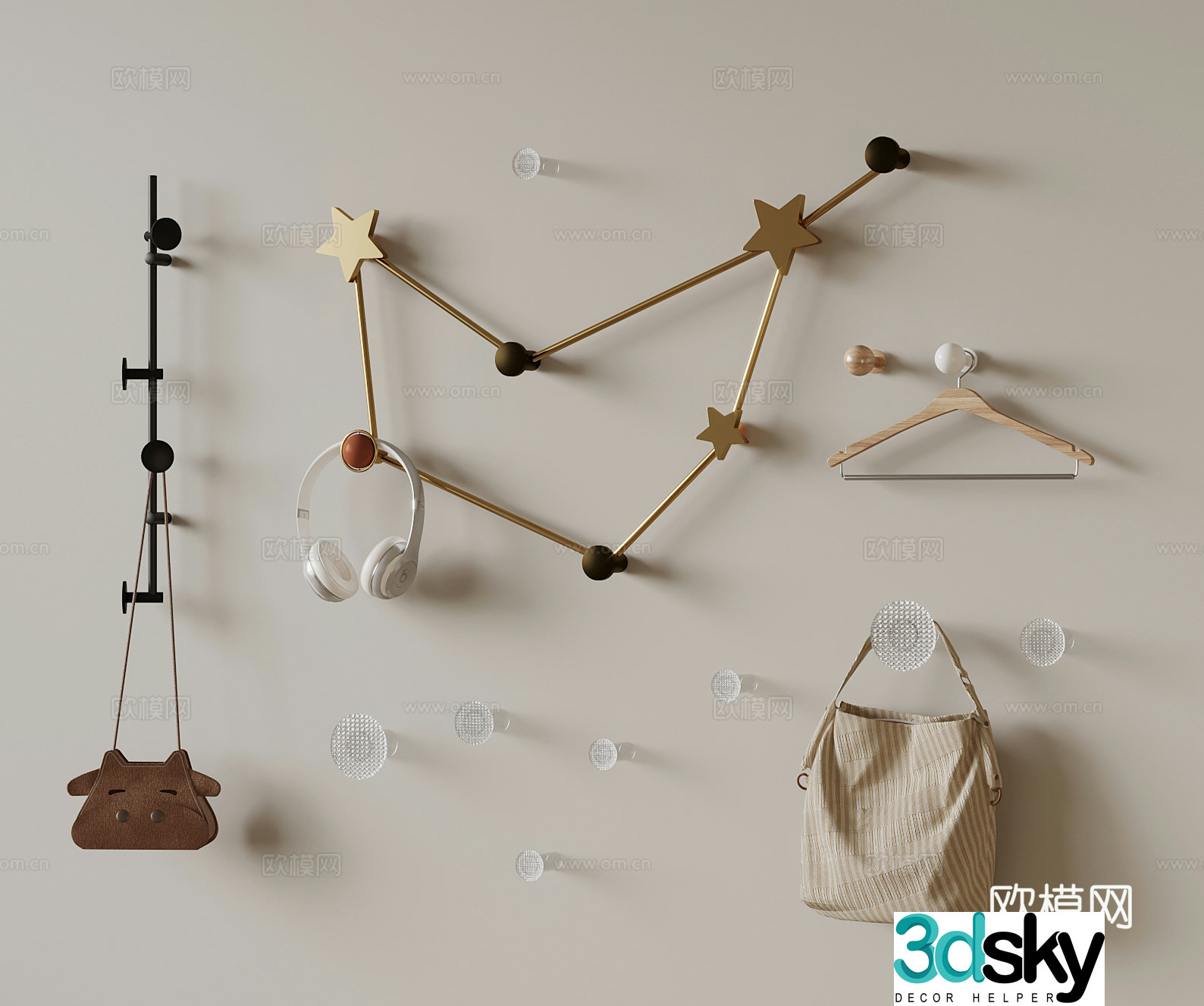Modern creative clothing hook 3d model