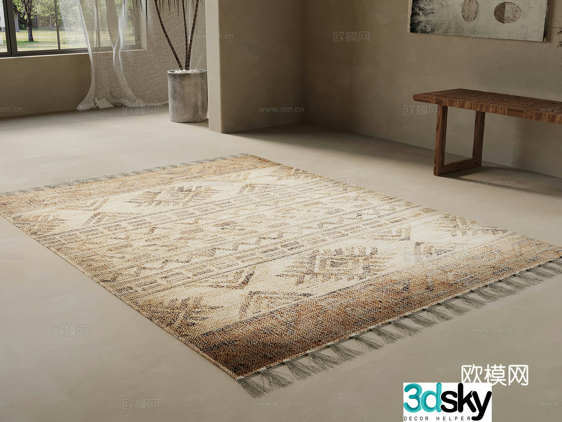 Middle style carpet 3d model