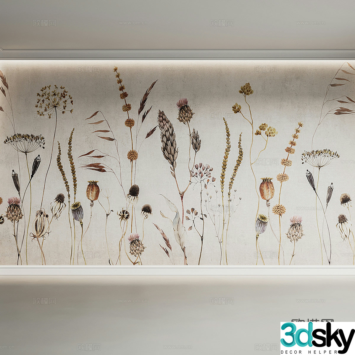 Modern mural wallpaper 3d model