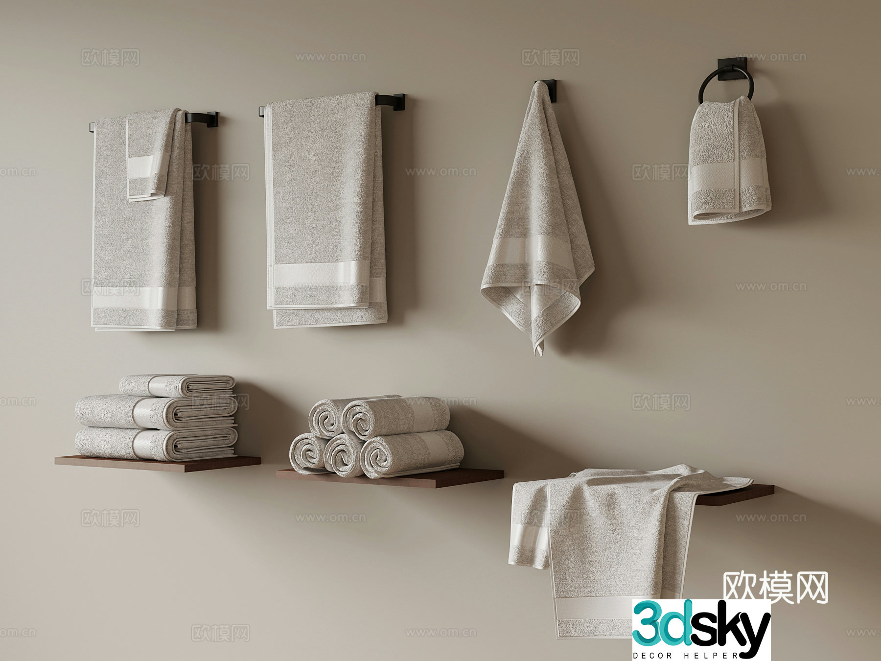 Modern towel rack 3d model