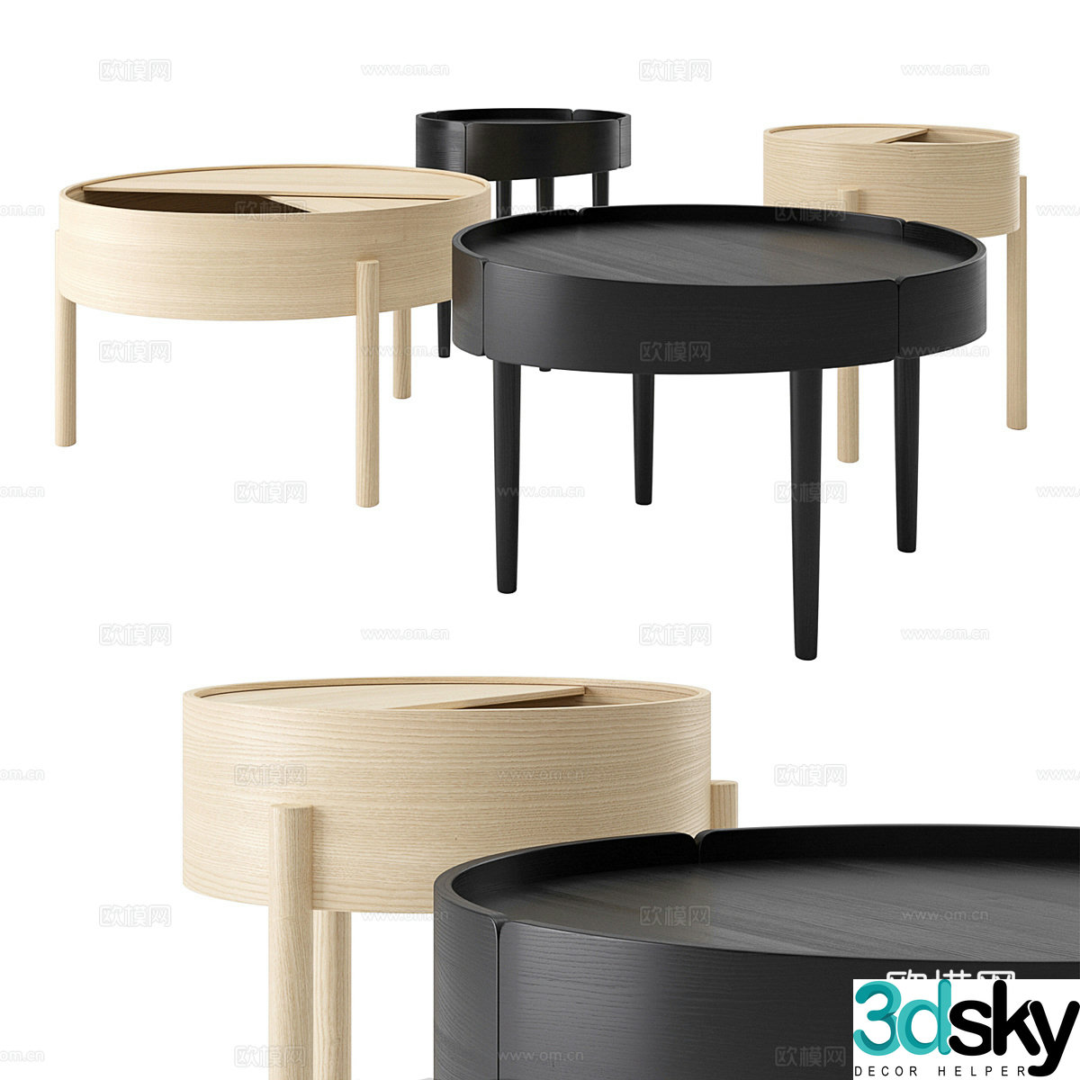 Small coffee table round coffee table 3d model