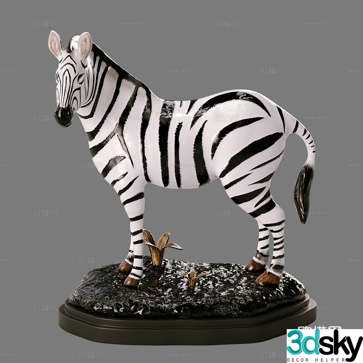 Zebra statue ornament 3d model