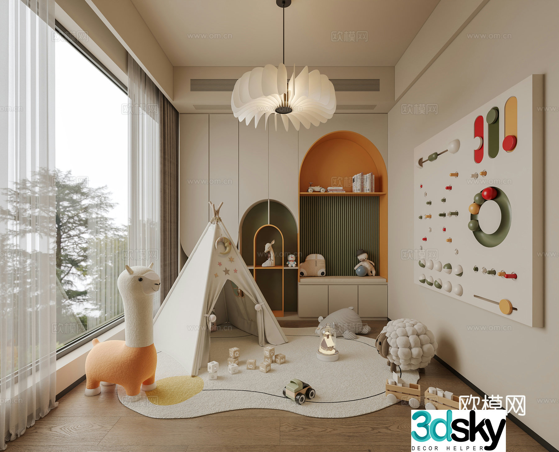 French children’s entertainment area 3D model