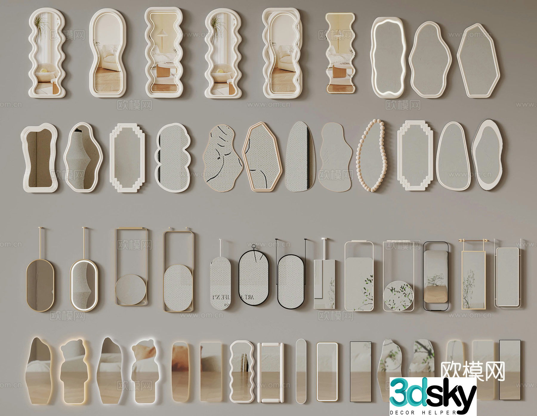 Modern mirror 3d model