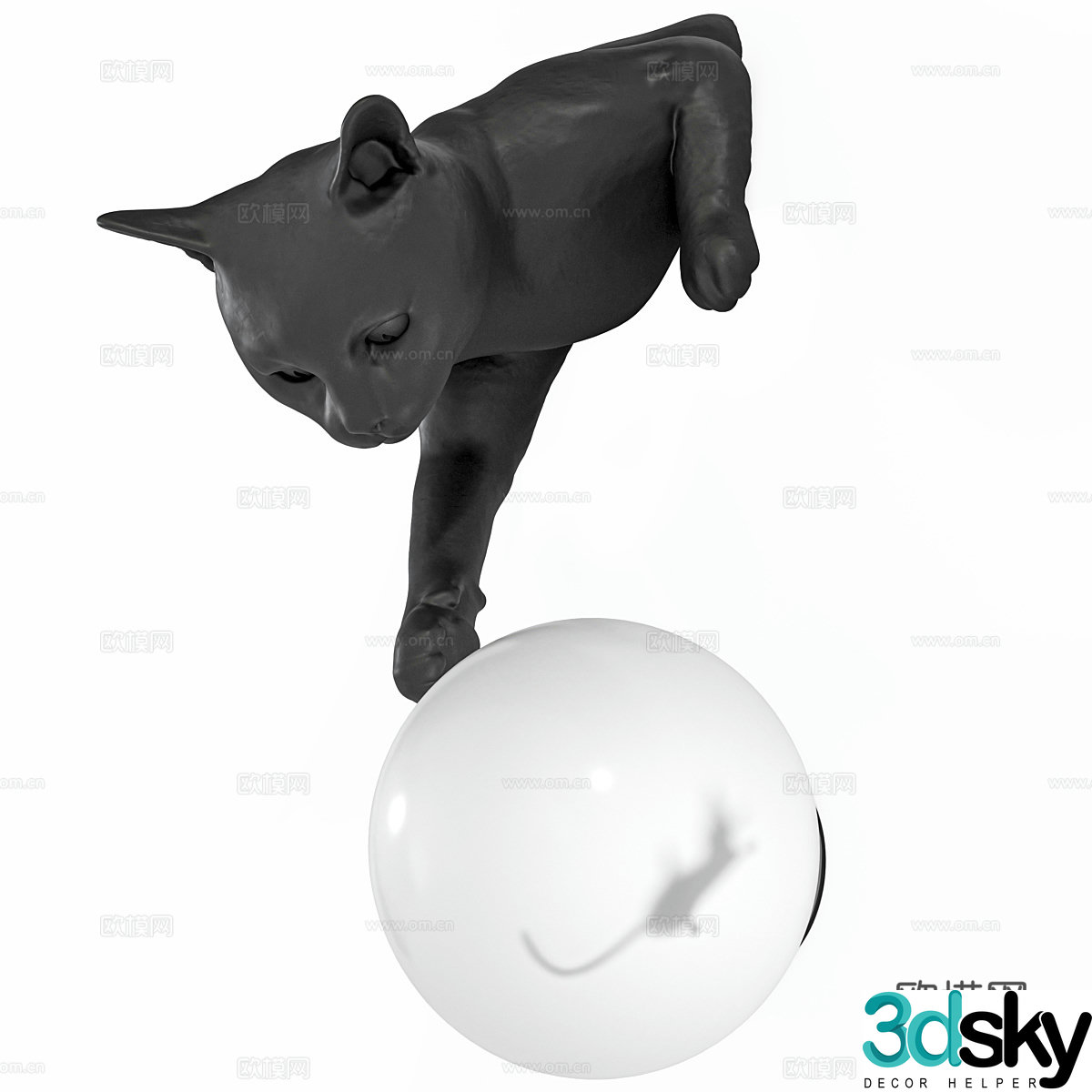 Kaman Cat Decorative Wall Light 3D Model