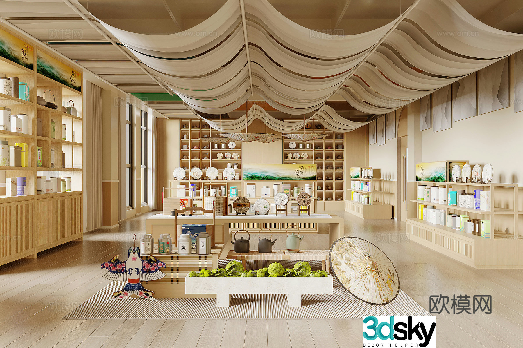 New Chinese-style tea shop 3d model