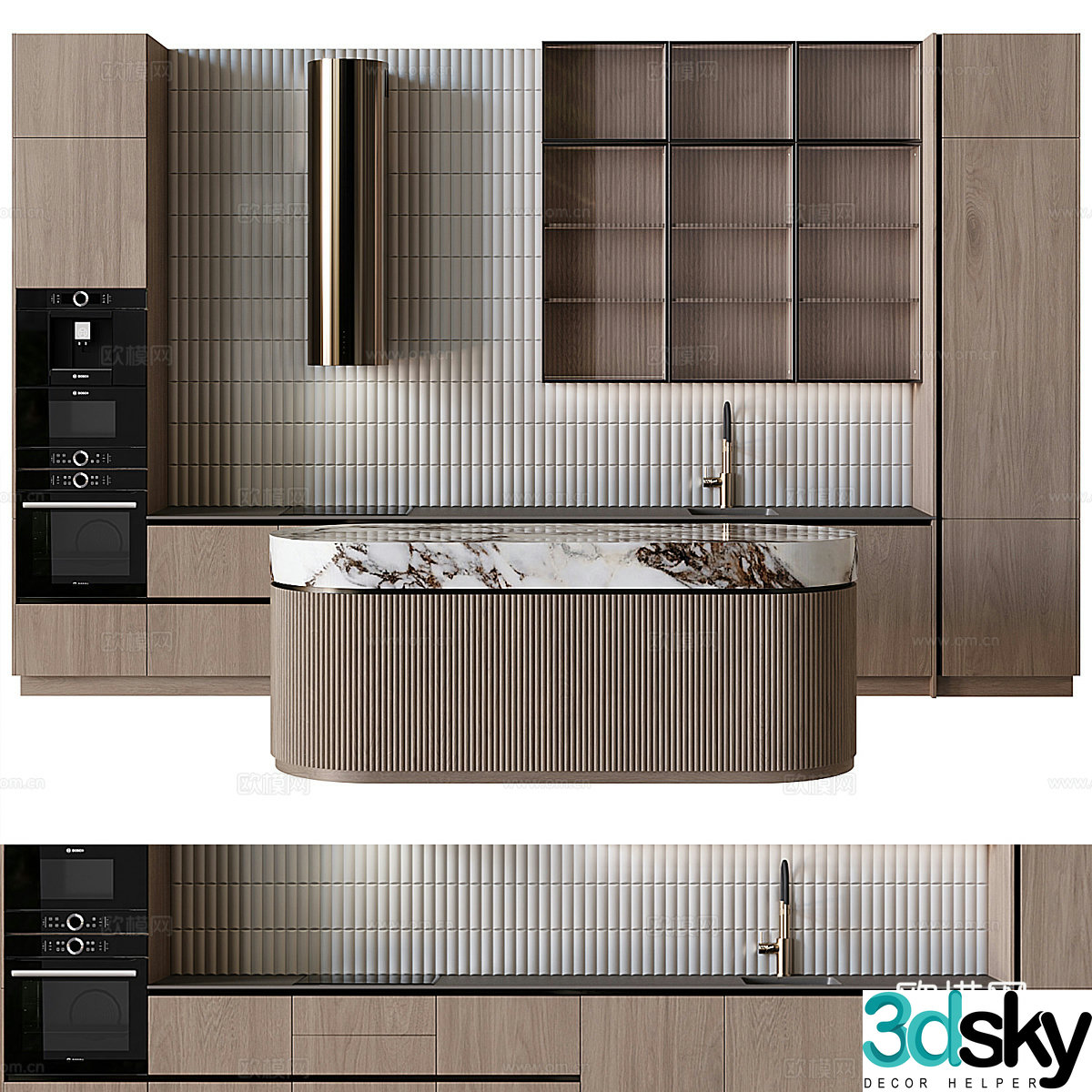 Modern Italian light luxury cabinet 3D model