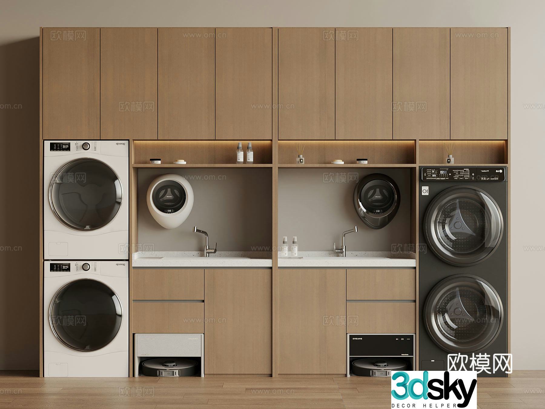 Modern laundry supplies washing machine 3d model