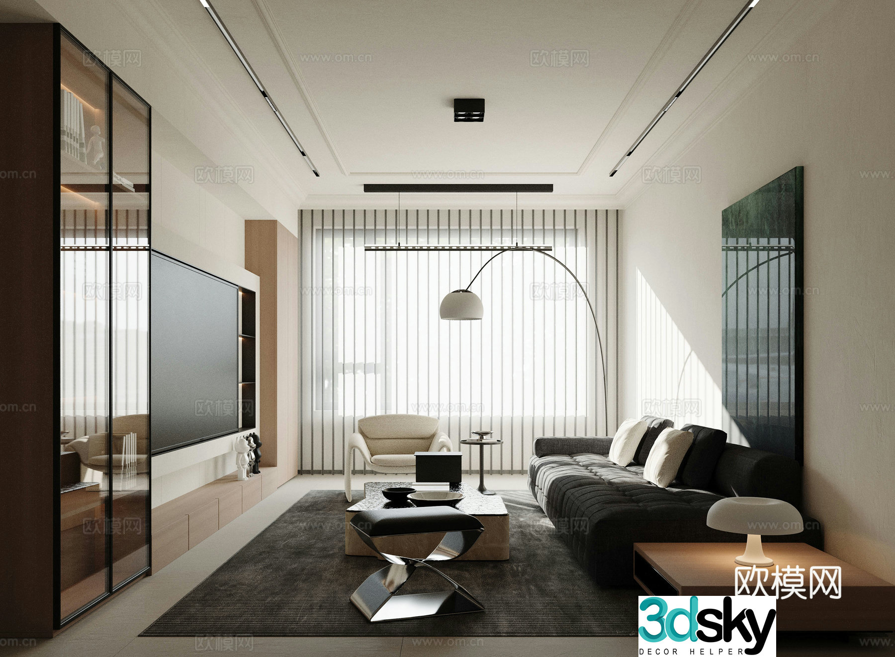 Modern Italian dining room 3d model