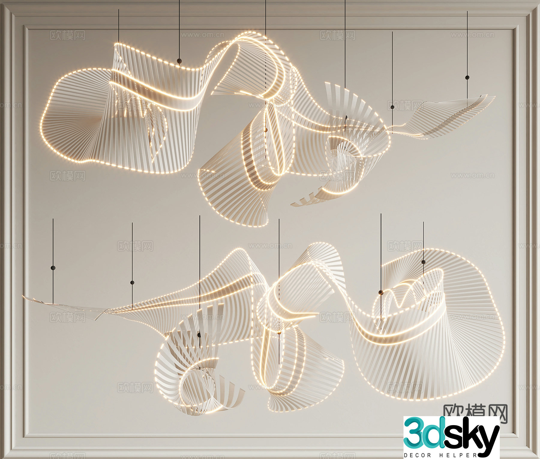 Modern chandelier 3d model