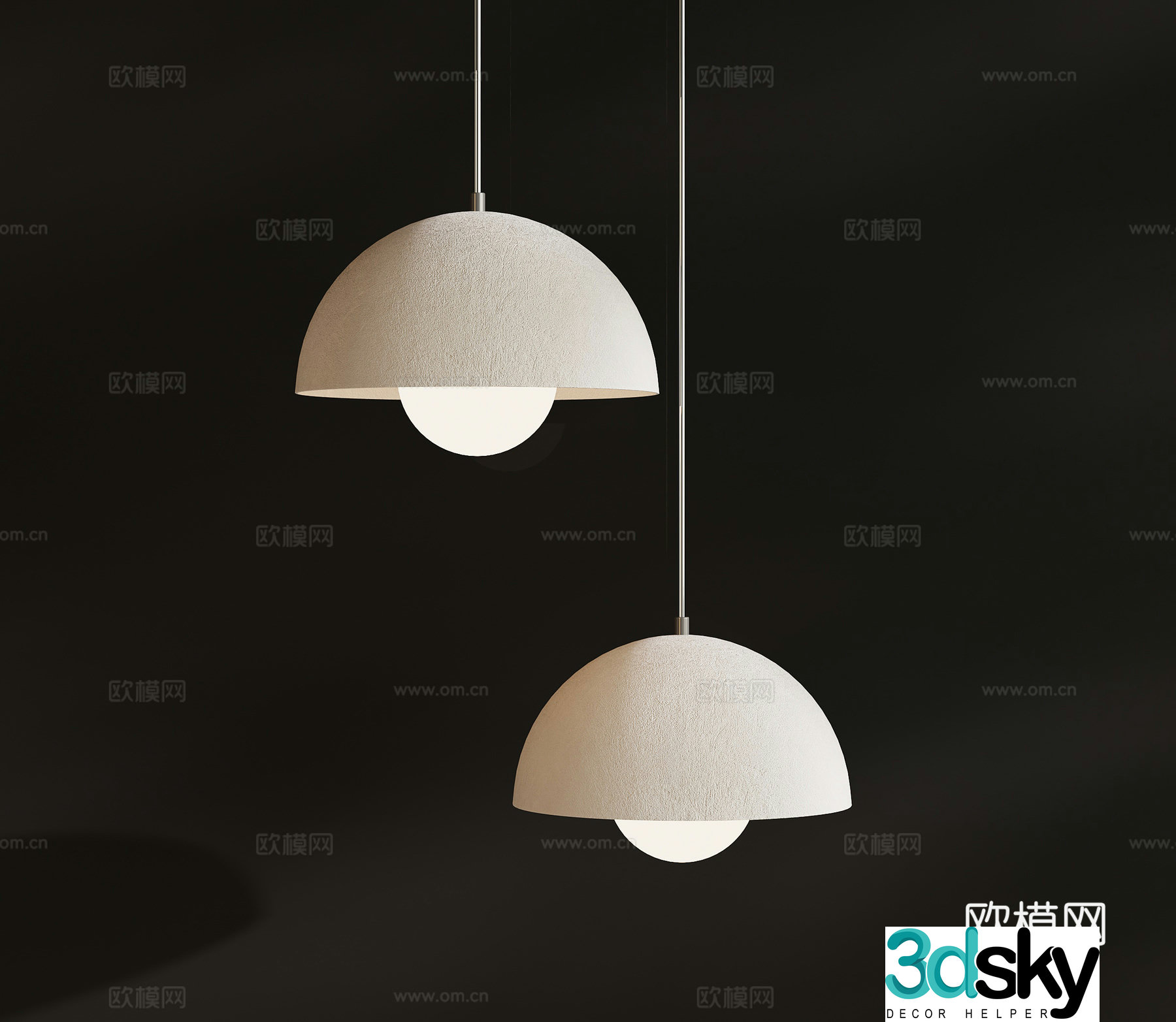 French cream style small chandelier decorative lamp 3d model