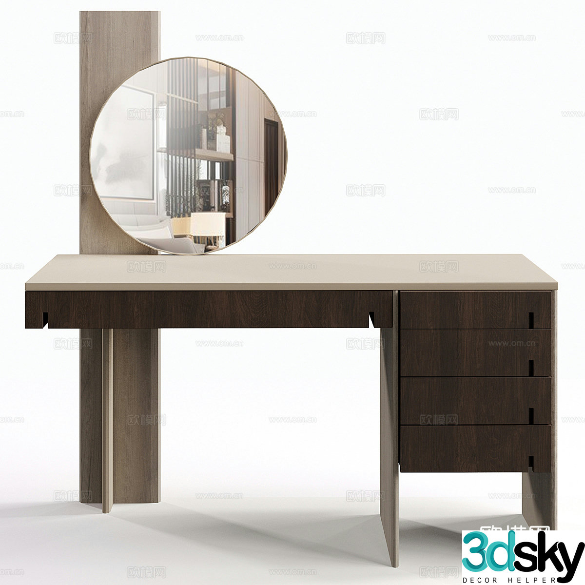 New Chinese style light luxury dressing table 3D model