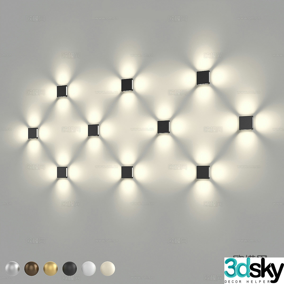 Modern metal wall lamp 3d model