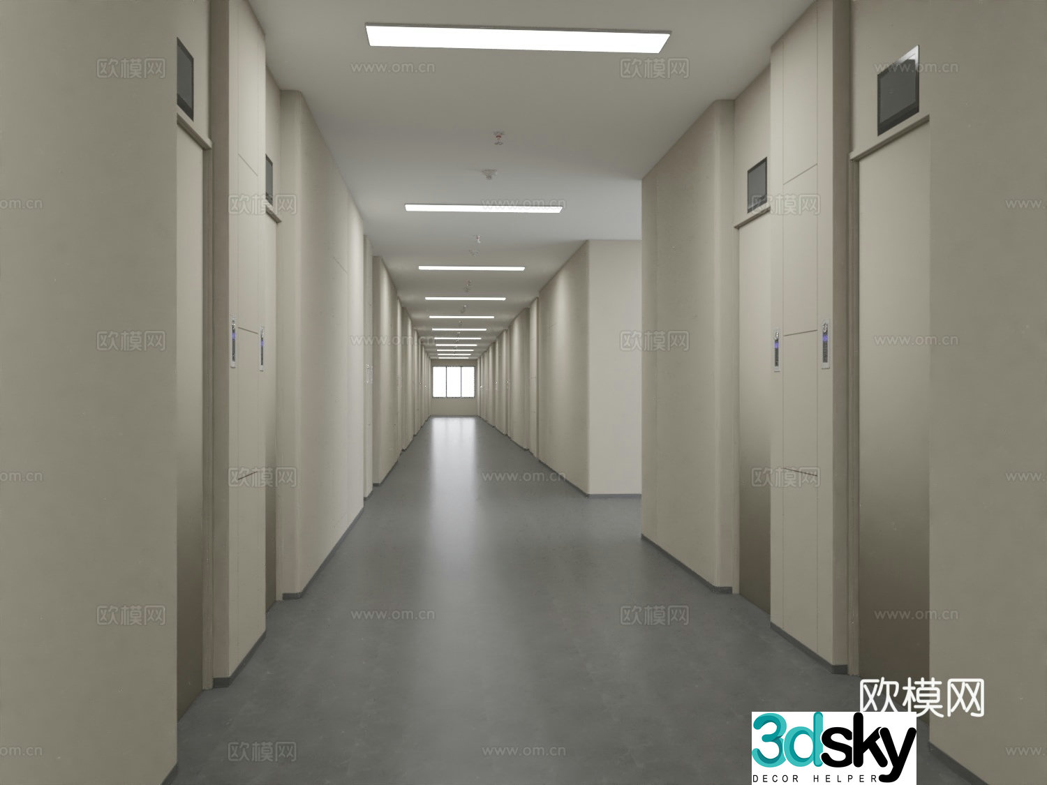 3D model of the corridor of the building
