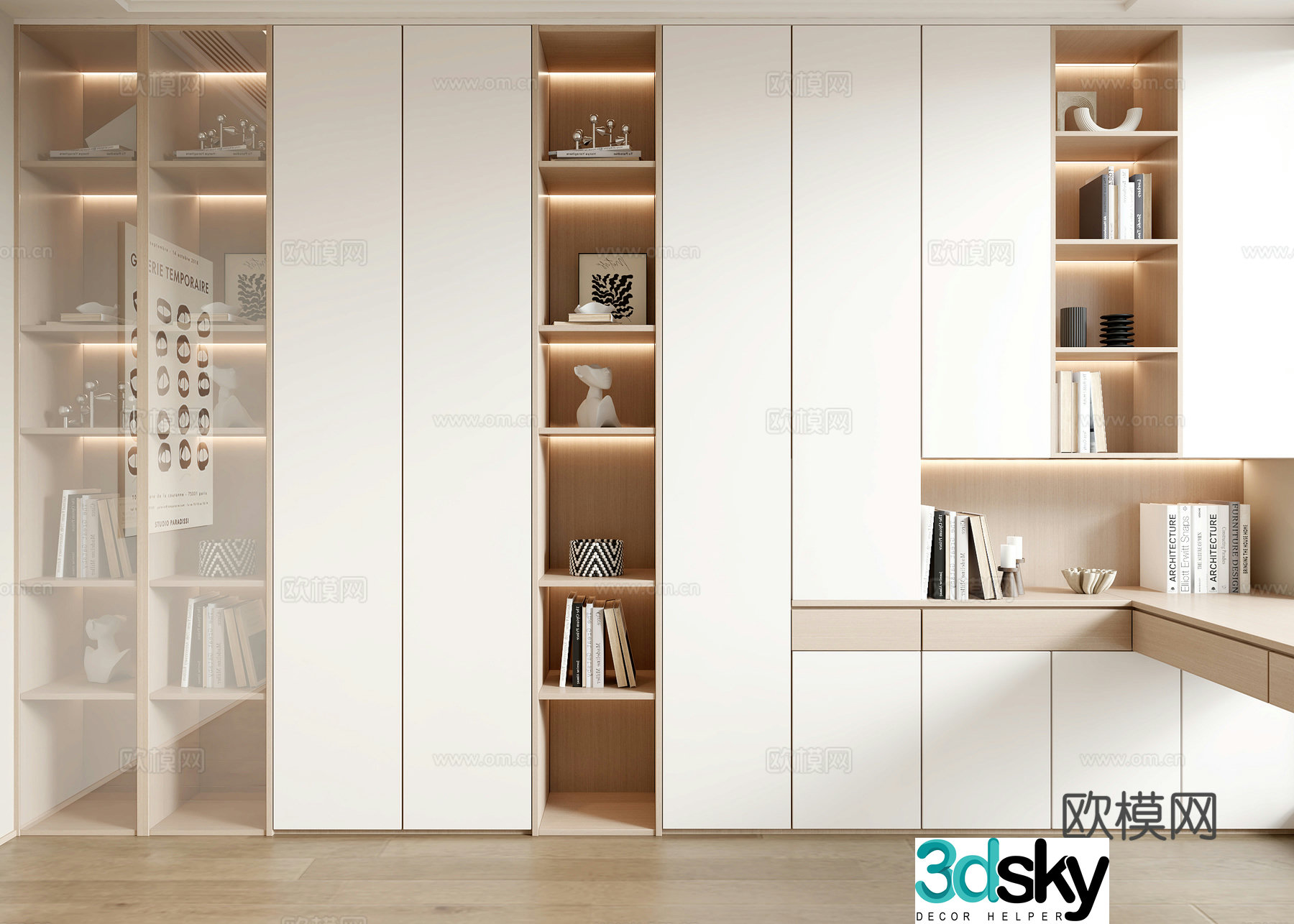 Modern bookcase 3d model