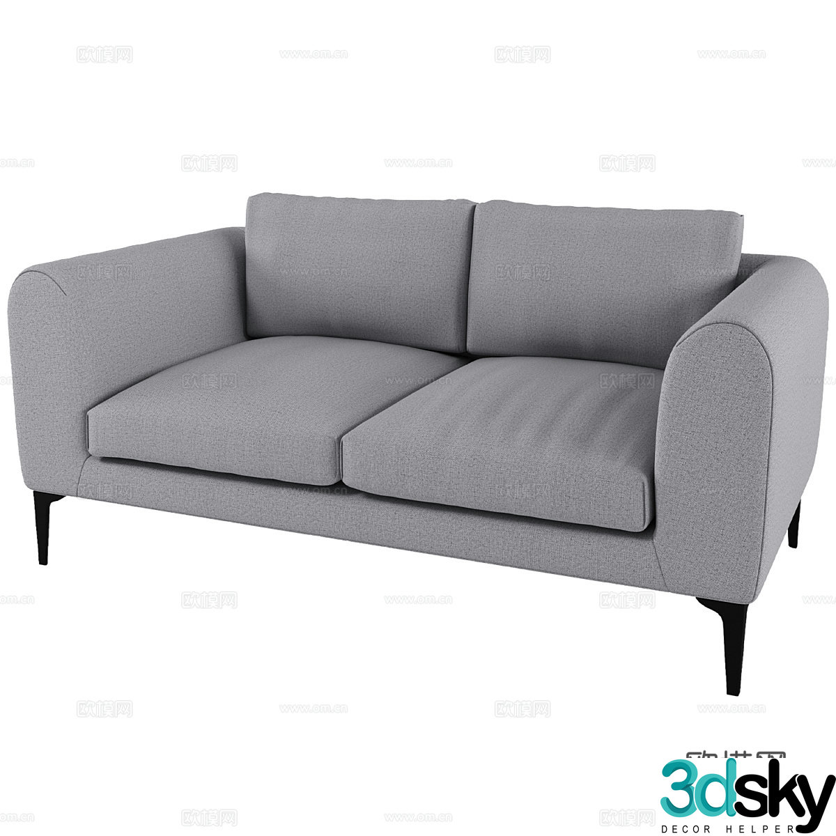 Modern simple double sofa double sofa simple sofa living room sofa pillow 3D model
