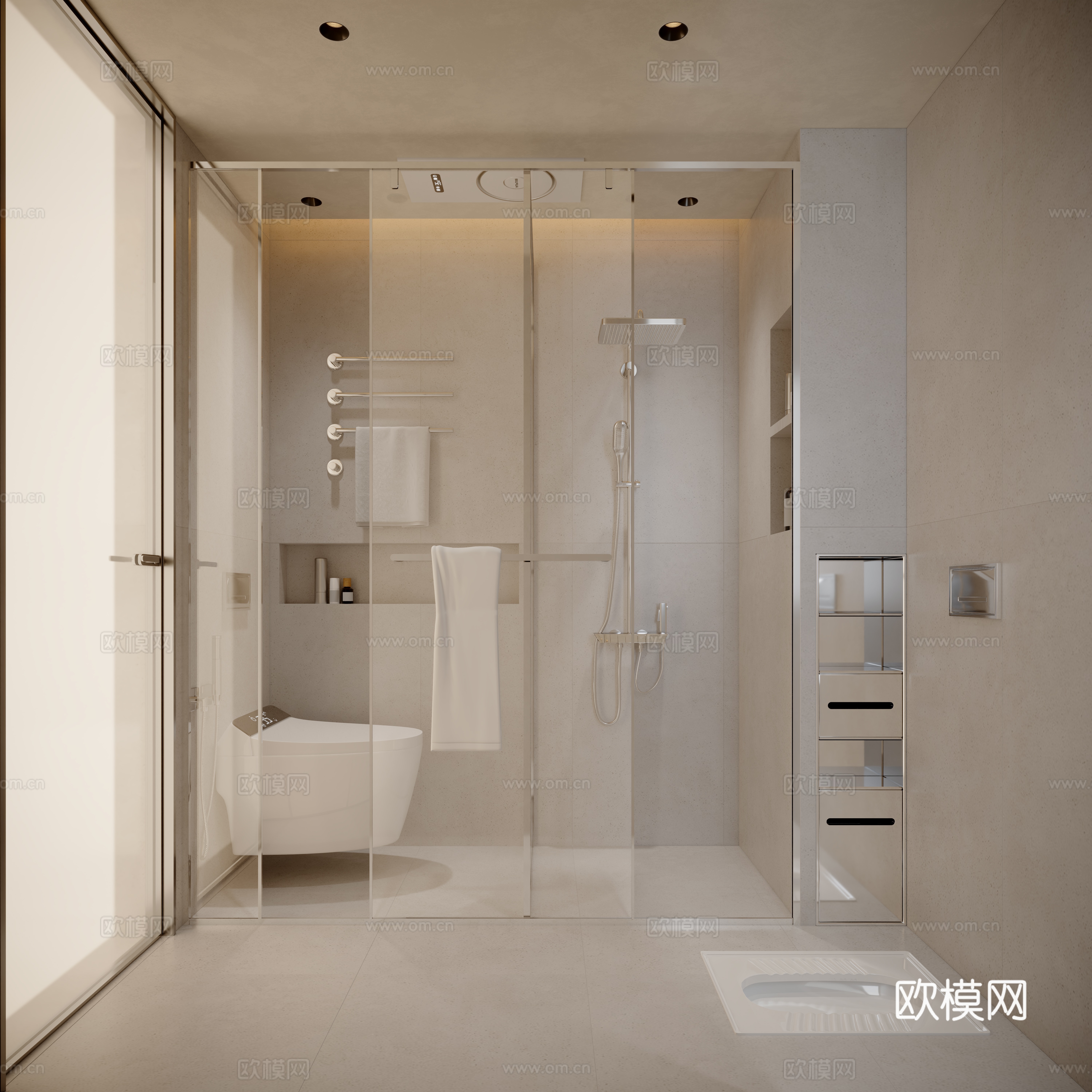 Modern minimalist bathroom 3d model