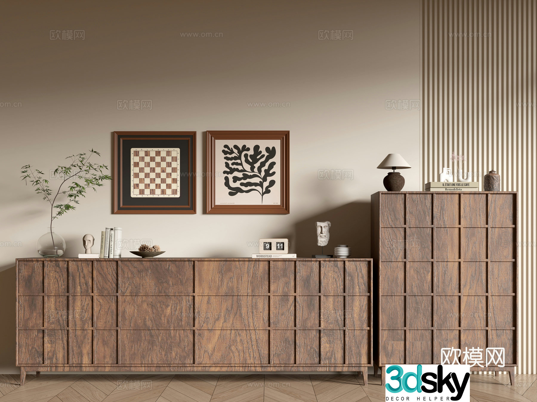 Modern wood grain cabinet minimalist wind cabinet whole cabinet sideboard cabinet balcony cabinet storage cabinet 3d model