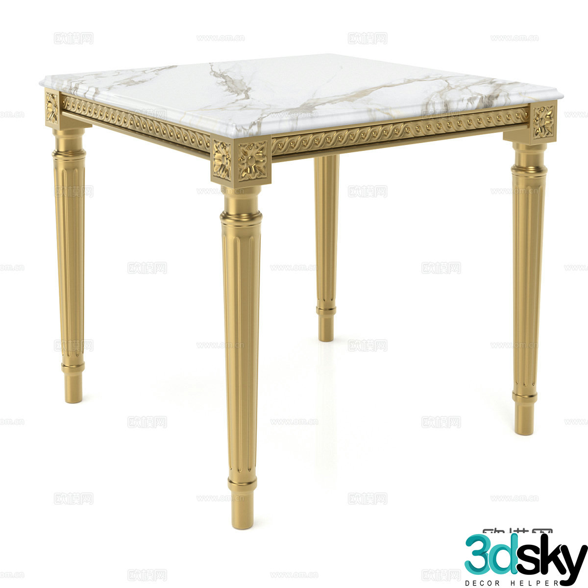 French simple light luxury tea table coffee table simple light luxury tea table living room tea table 3D model