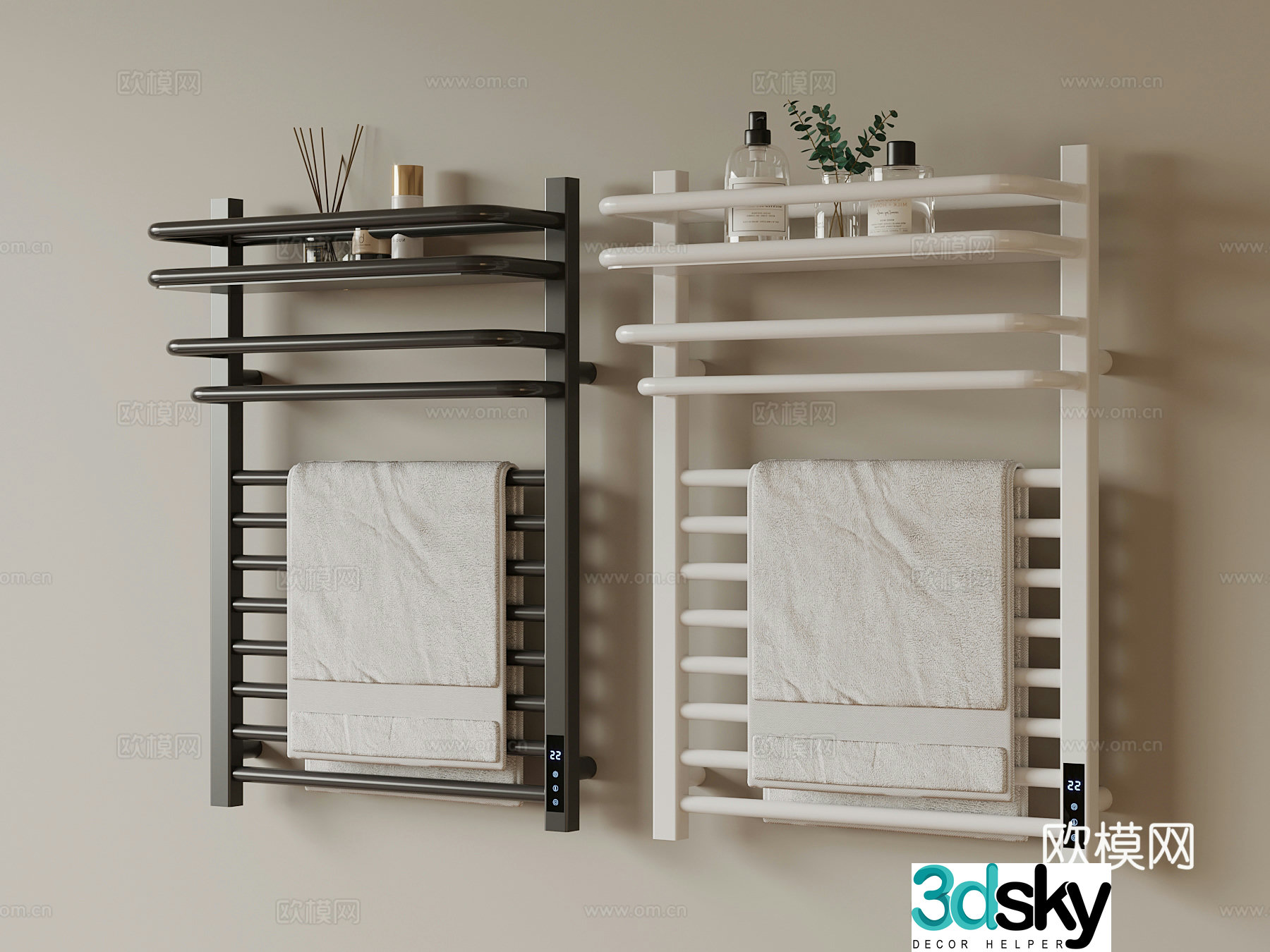 Modern towel rack 3d model