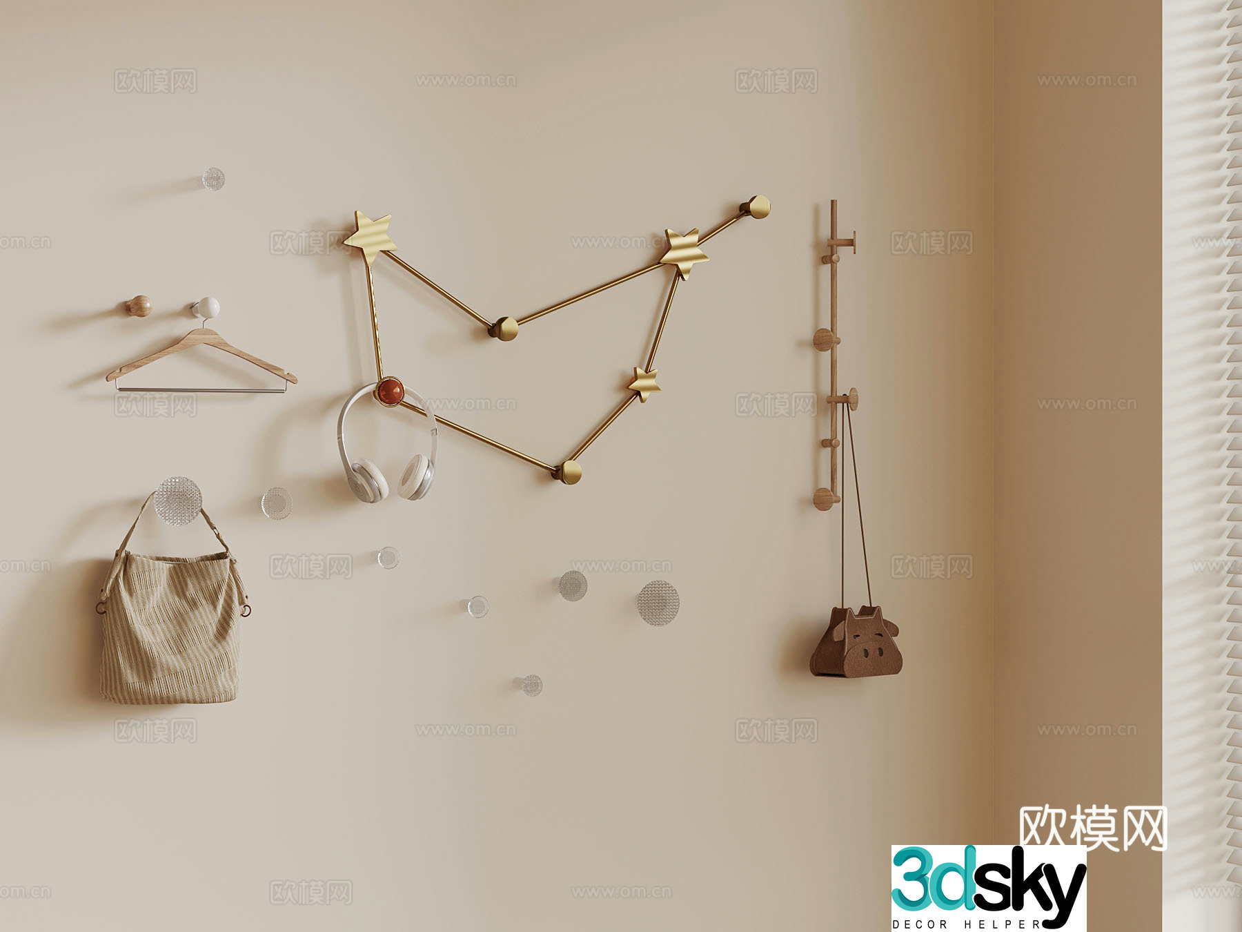 Modern creative hook Art hook 3d model
