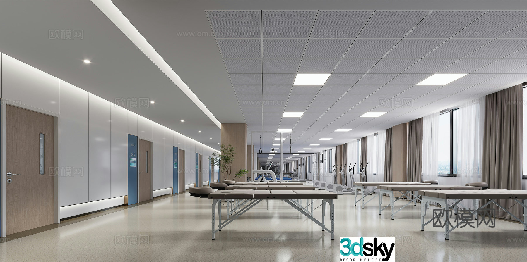 Hospital rehabilitation center 3D model