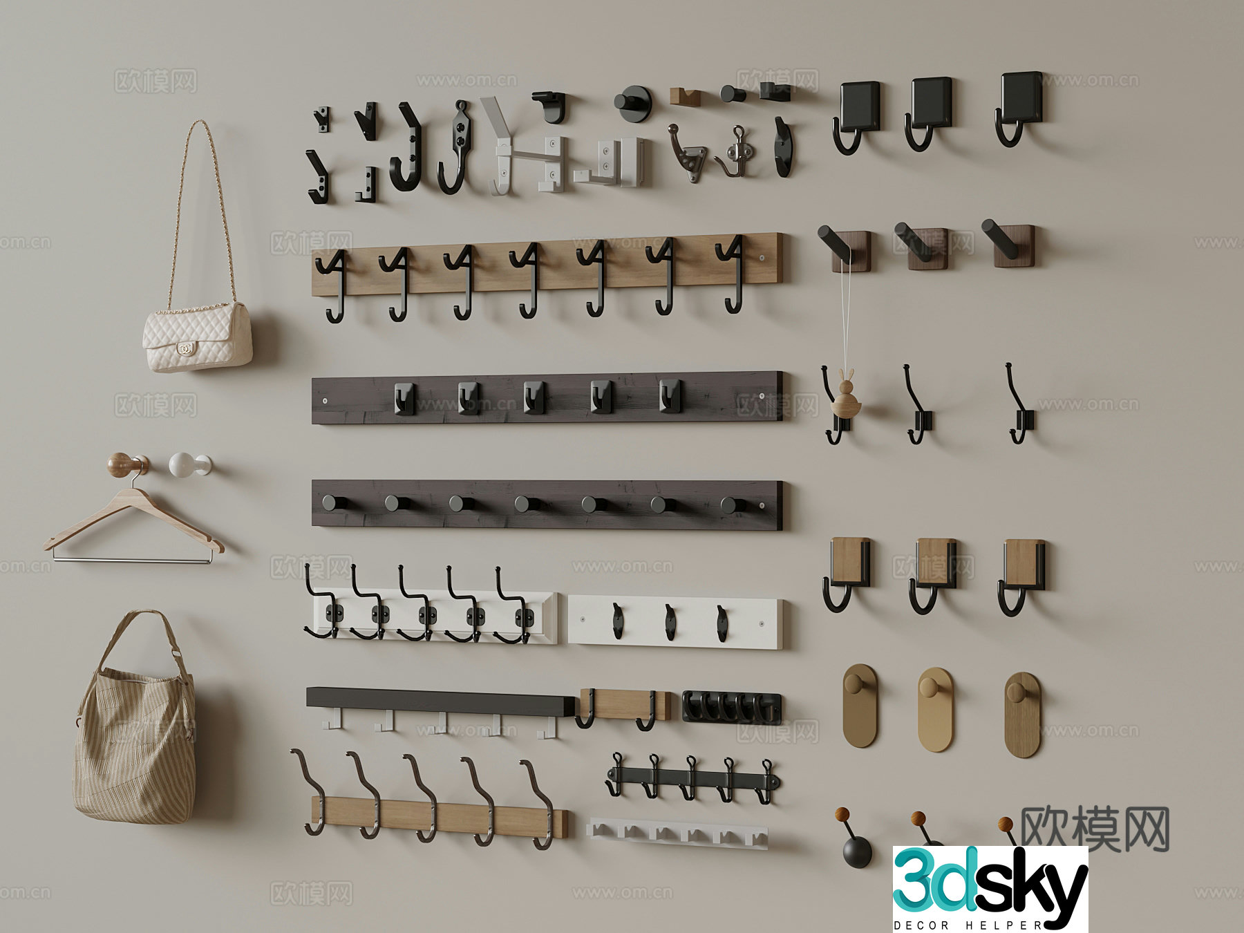 Modern hook bag 3d model