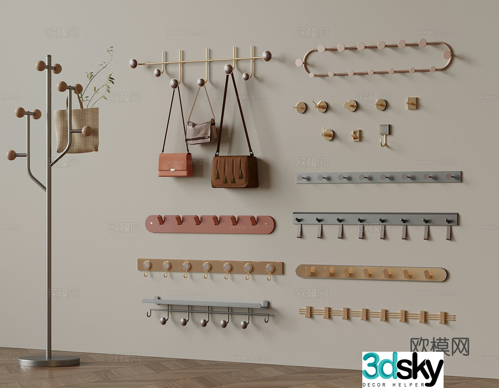 Modern hook bag 3d model