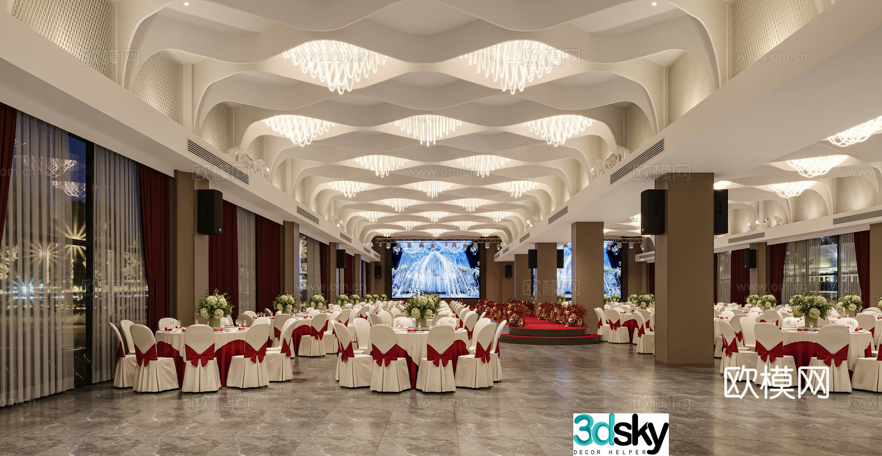 Banquet Hall 3d model