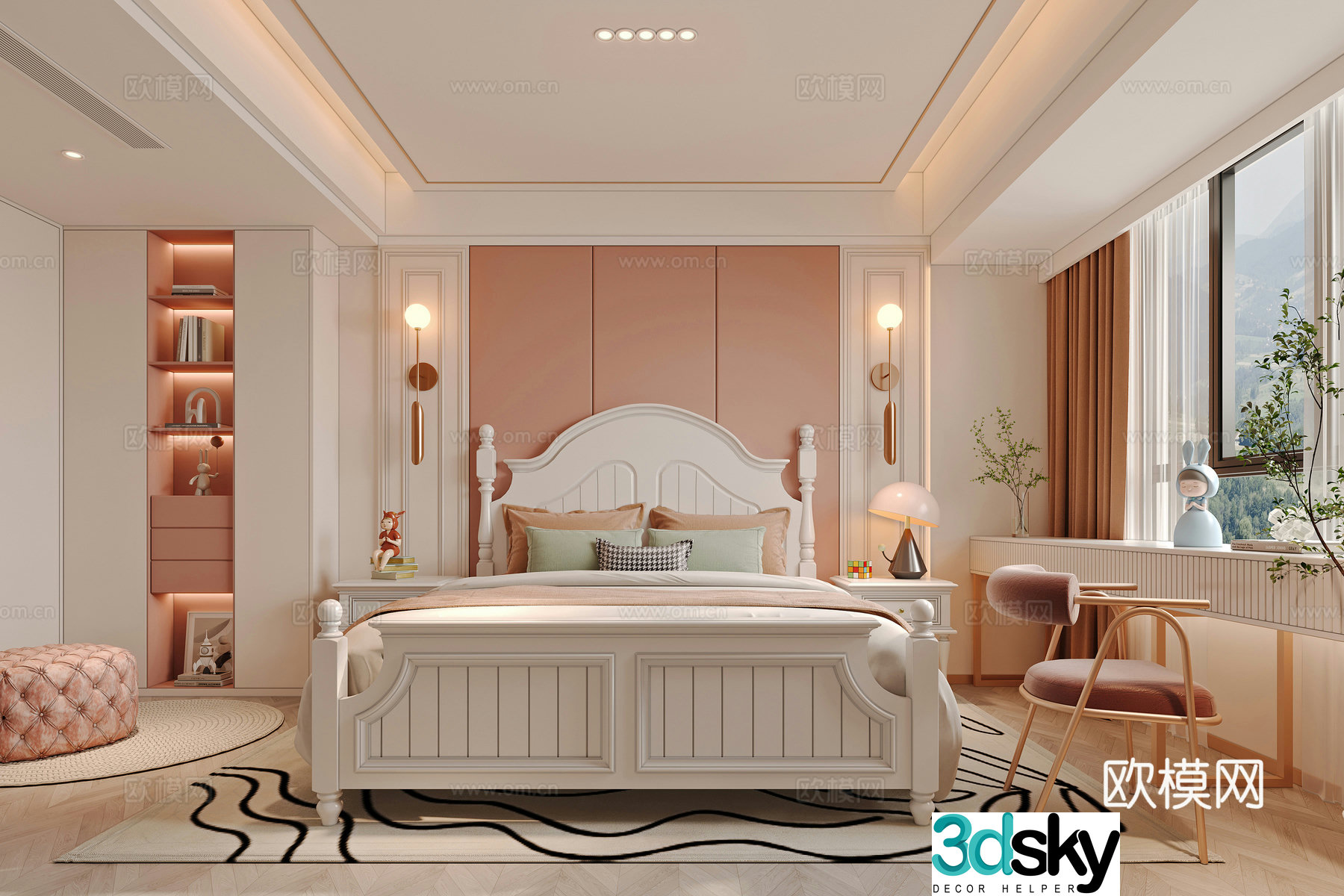 American bedroom 3d model