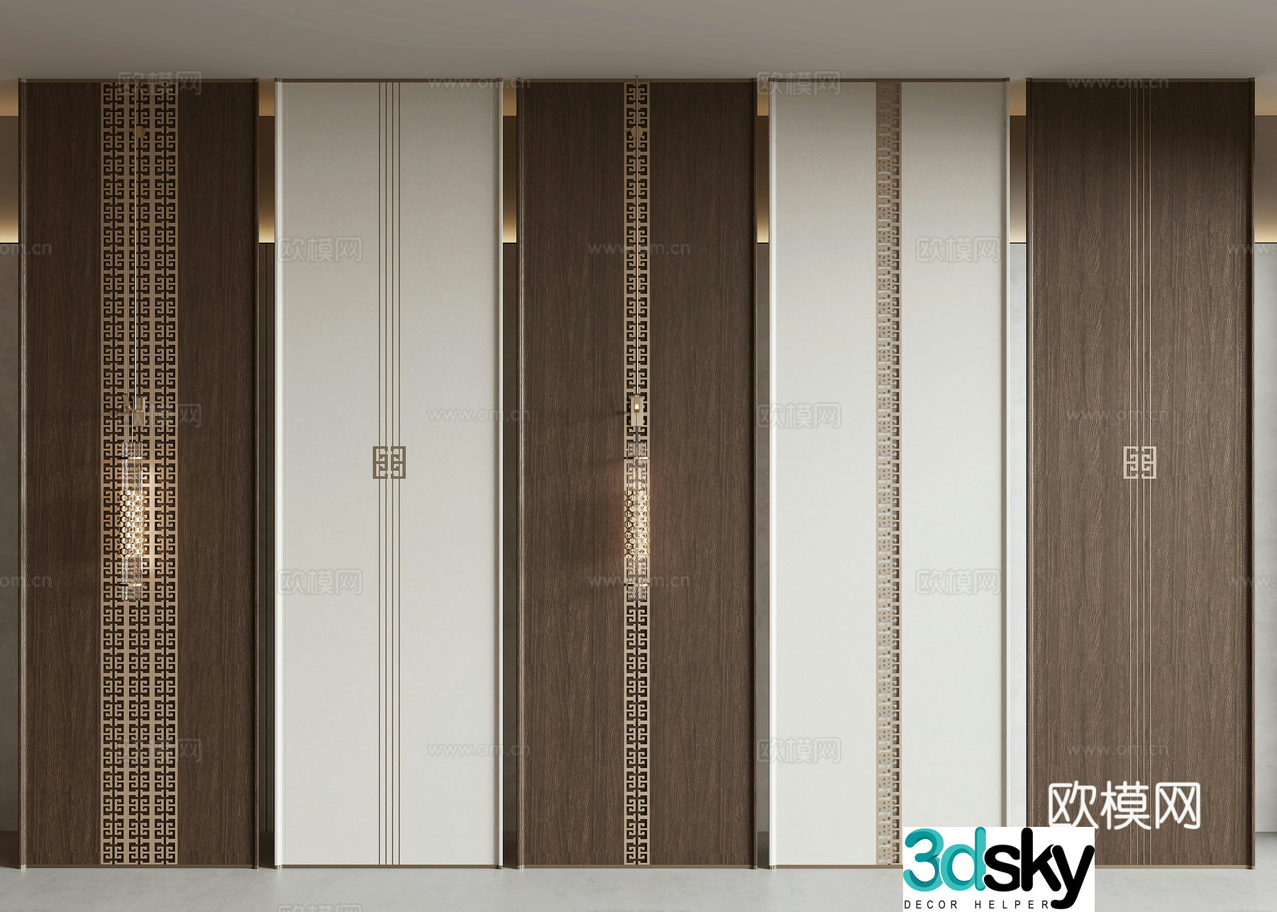 New Chinese wall panel 3D model