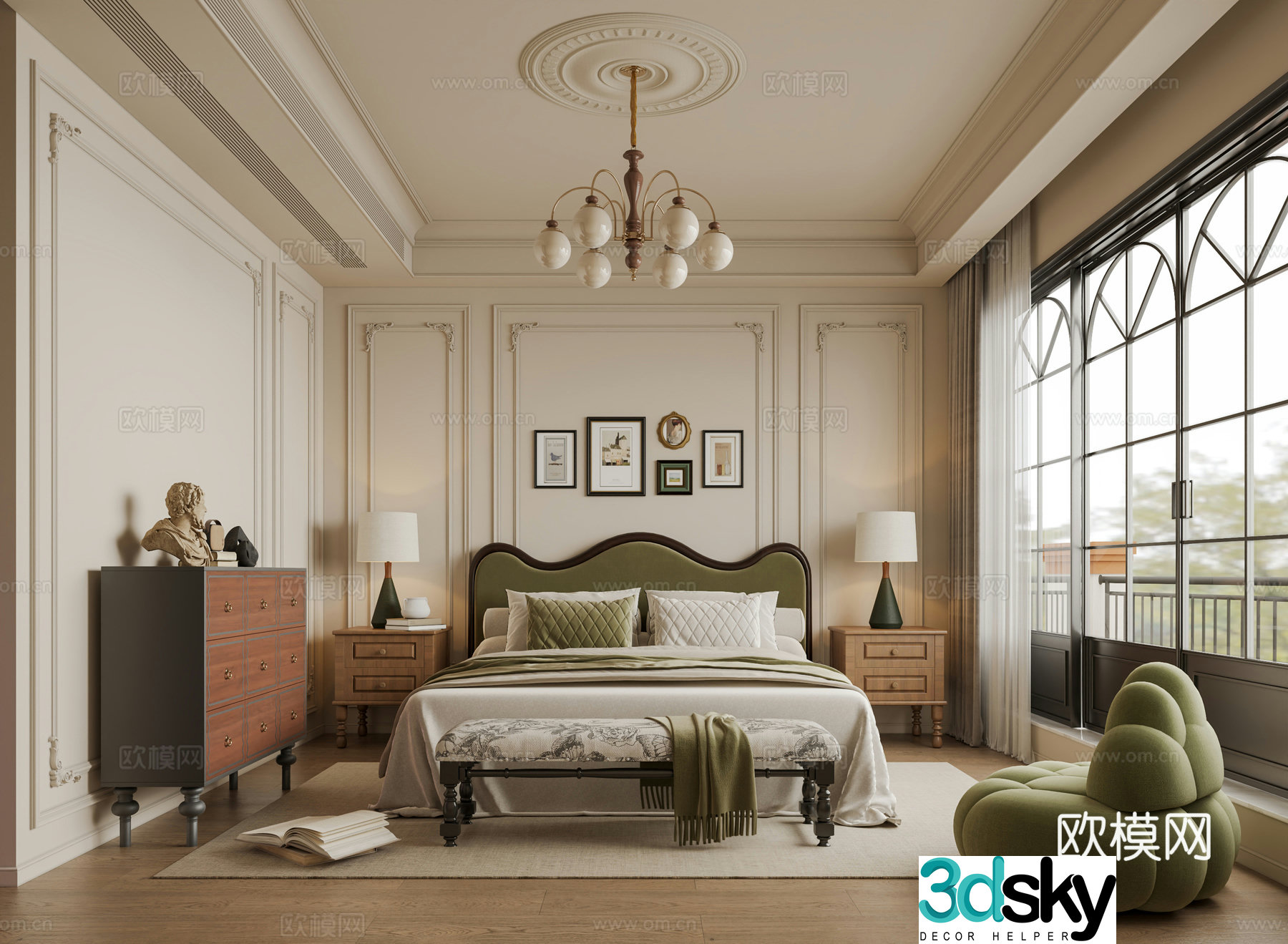 French bedroom 3d model