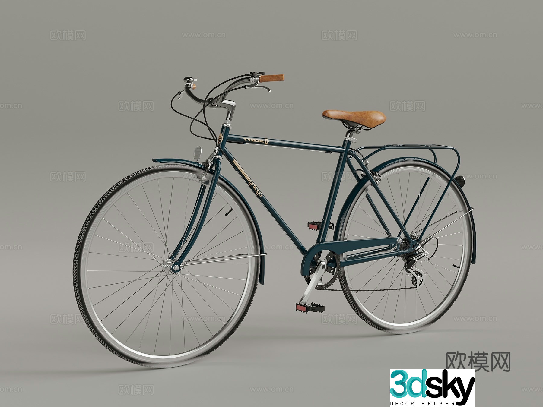 Retro bicycle speed bike 3d model