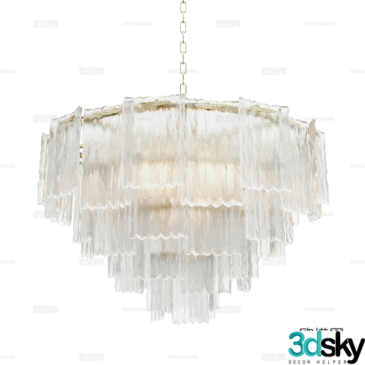 Modern light luxury crystal chandeliers 3D model