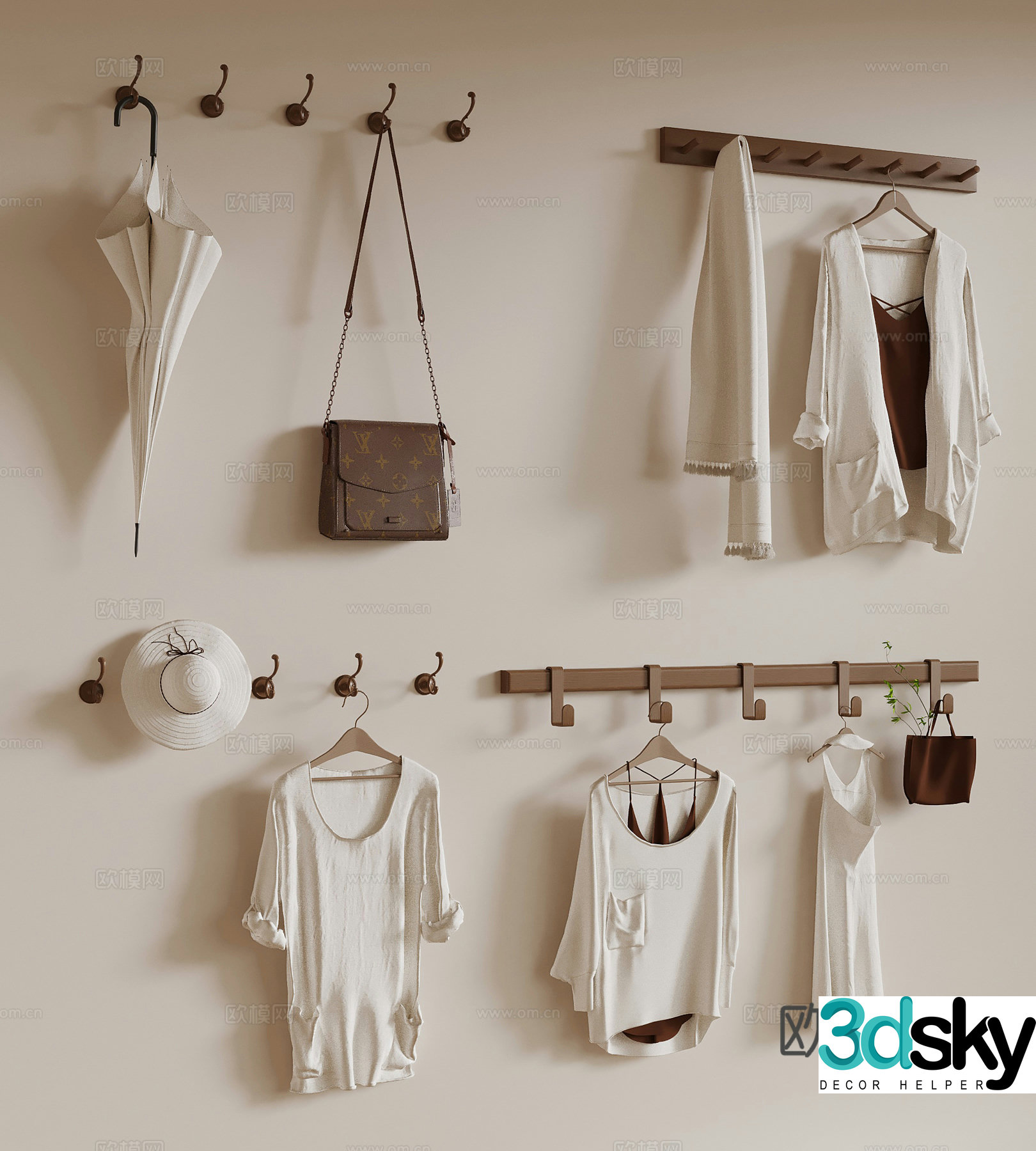 Wasabi Middle Style Clothes Hook Clothes Hanger 3D Model