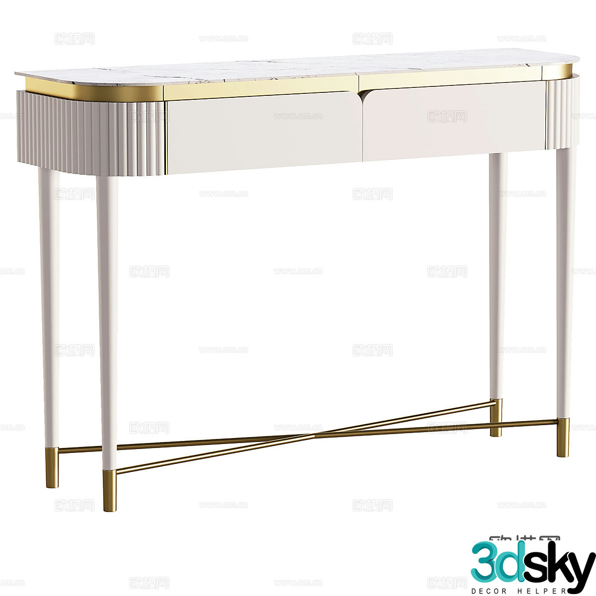 Modern simple light luxury dressing table Light luxury dressing table Simple dressing table Living room dressing table 3D model