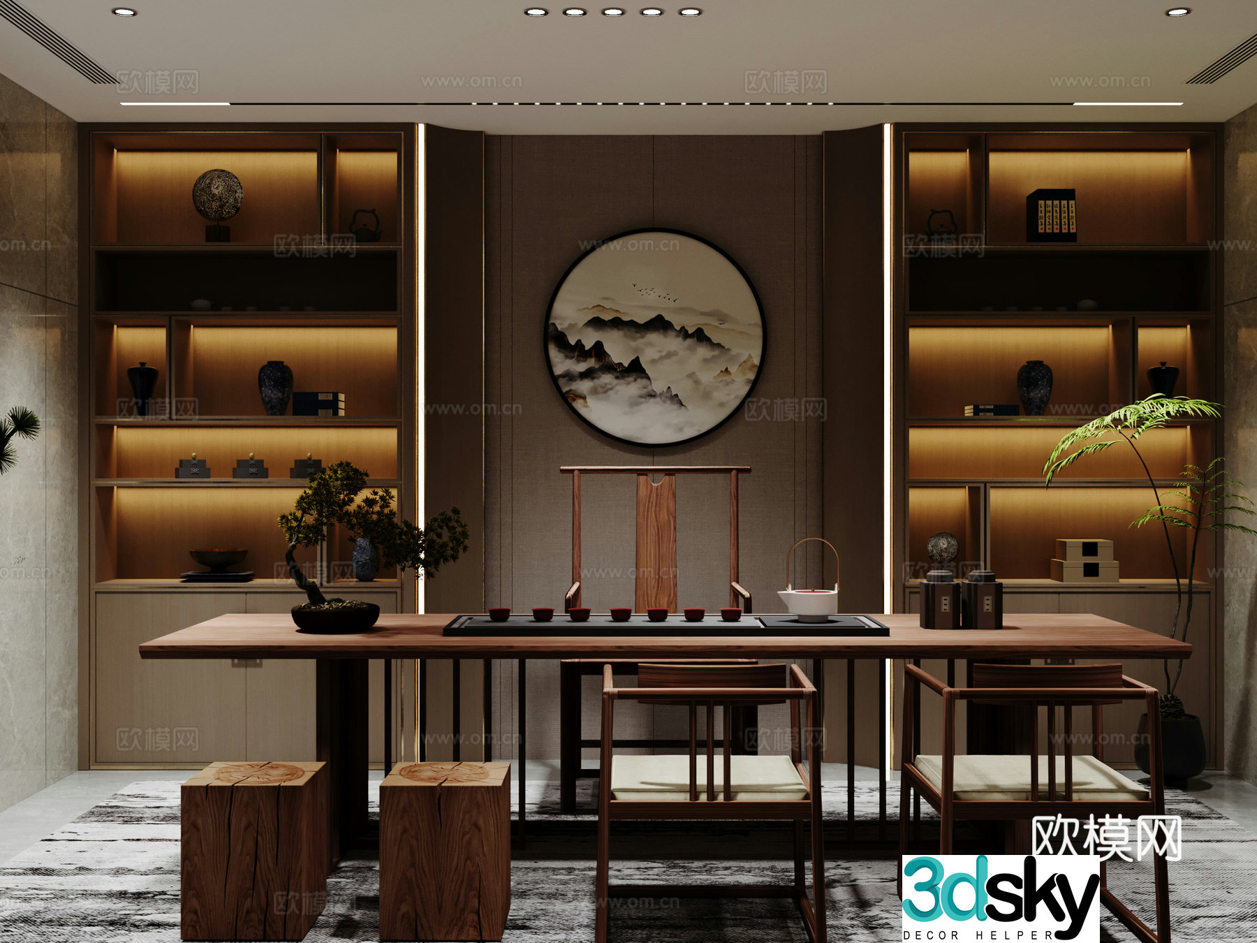 New Chinese tea room 3D model