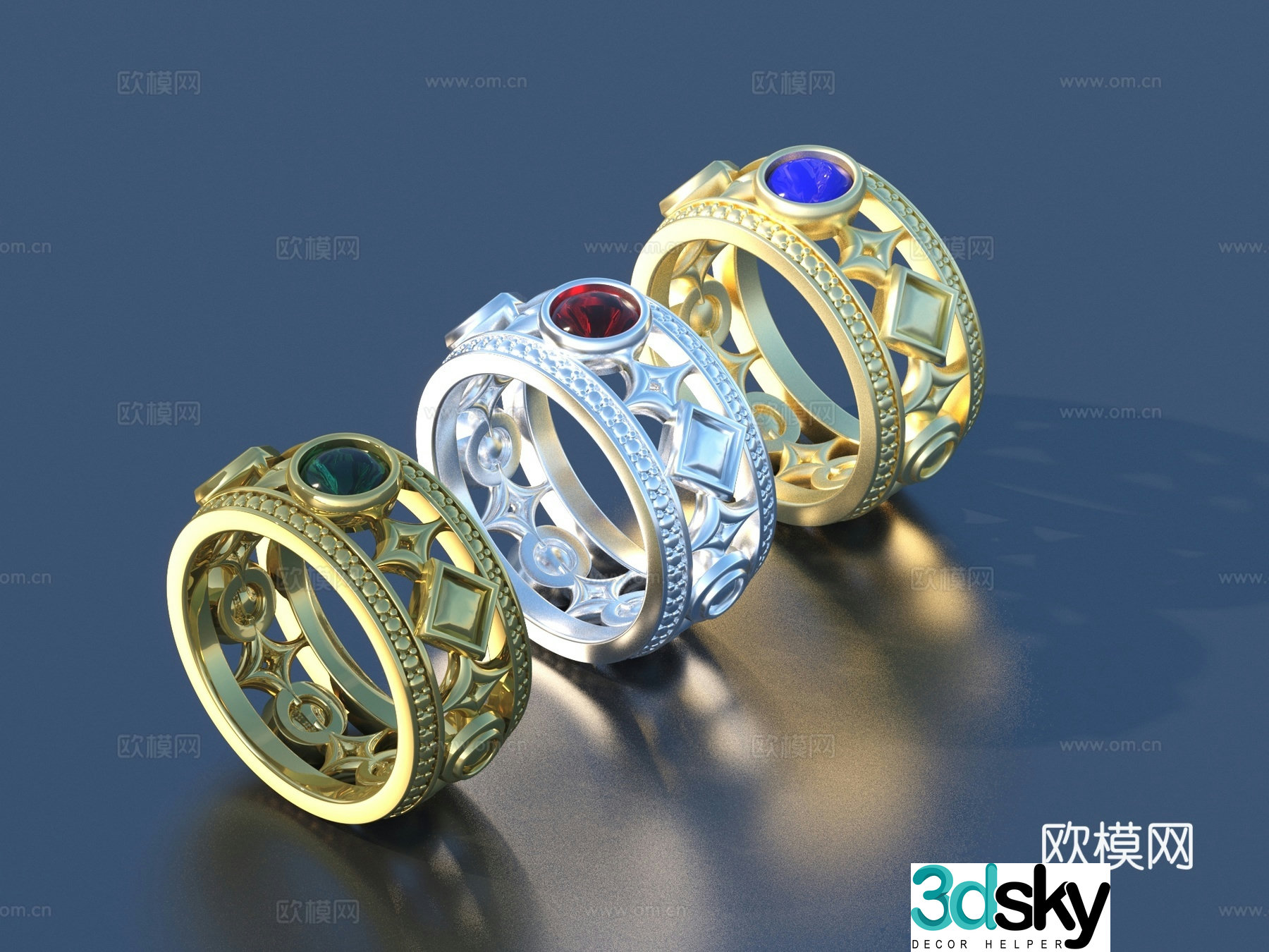 Ring Diamond Ring Gem Ring Gold Ring Silver Ring Jewelry 3D Model