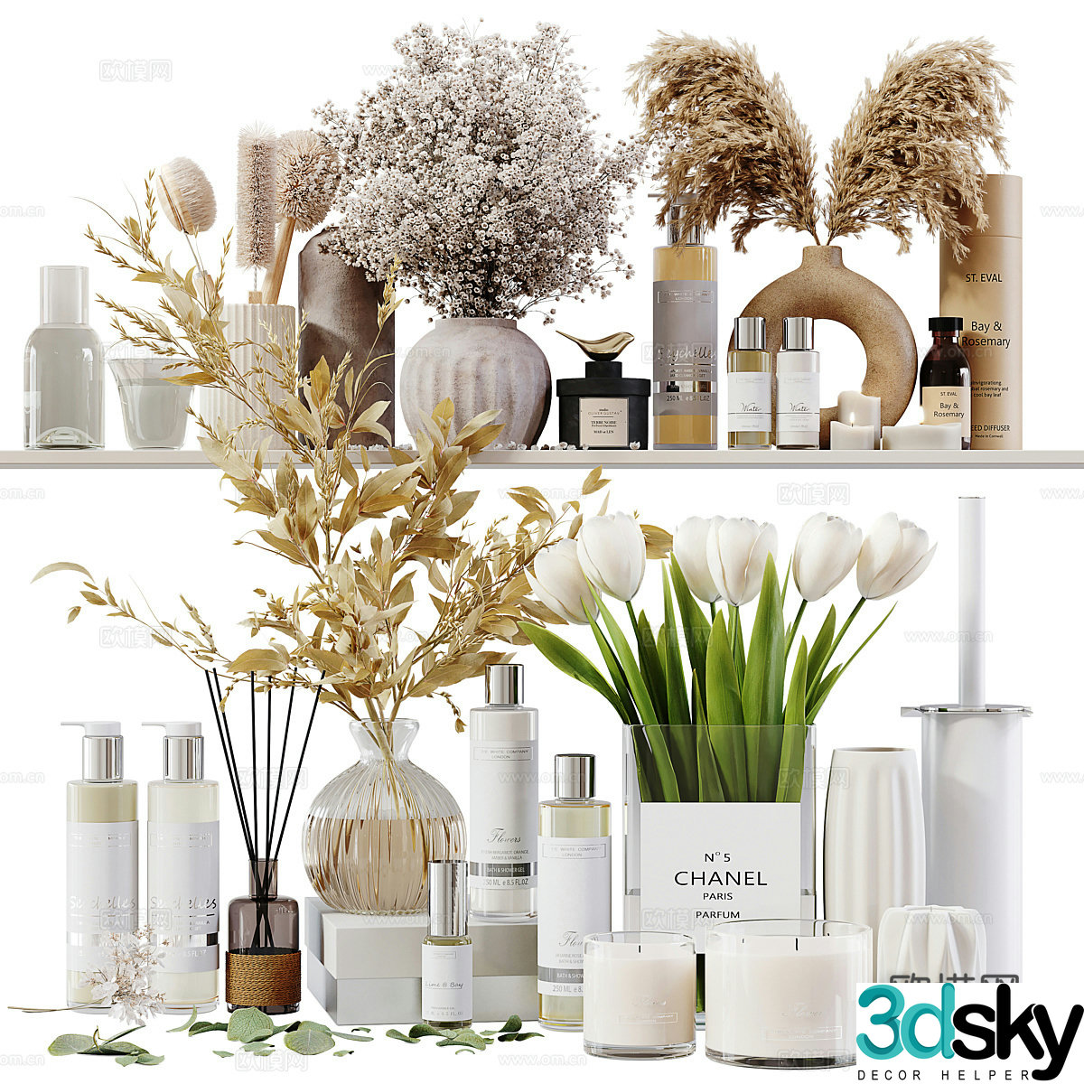 Skin care product set 3d model