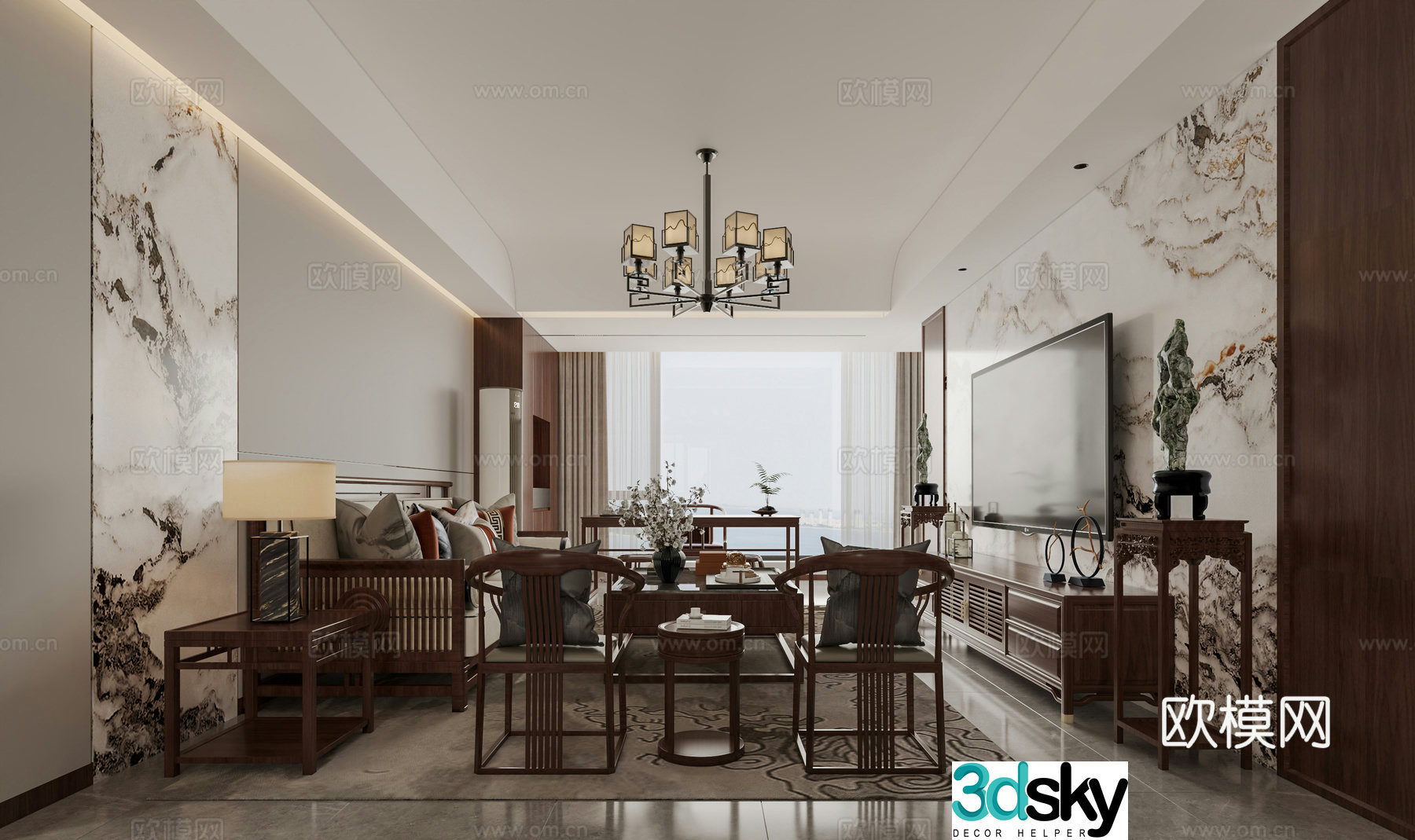 Chinese living room 3d model