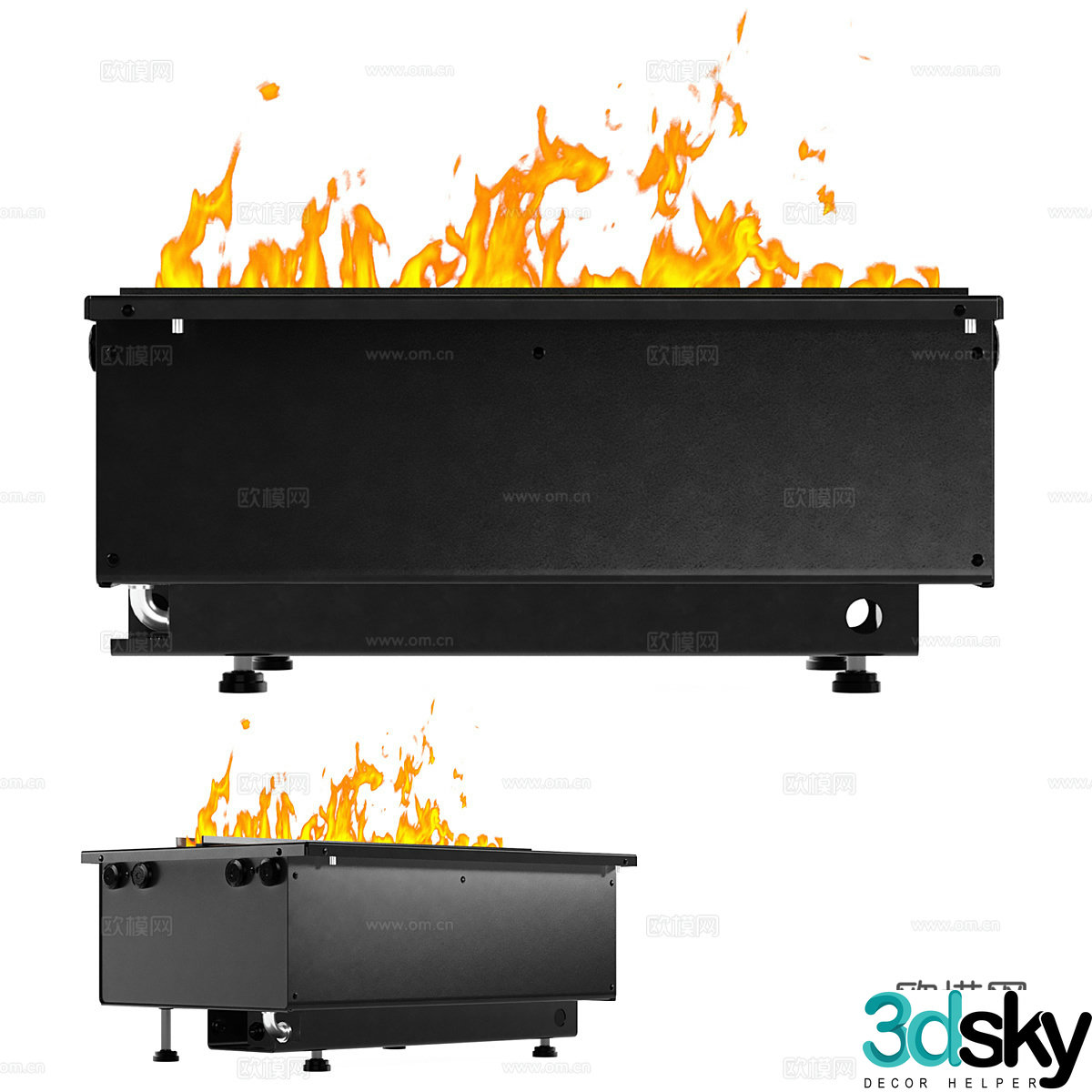 Modern minimalist fireplace fireplace minimalist fireplace living room fireplace decorative fireplace 3d model