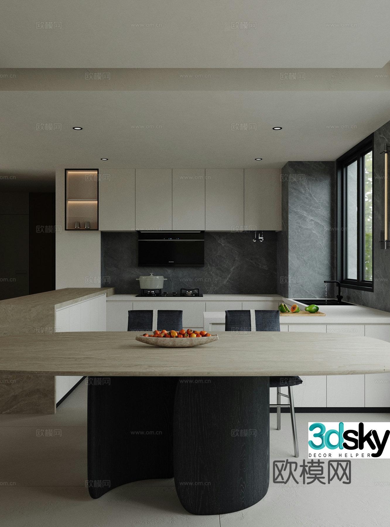 Modern Italian dining room 3d model